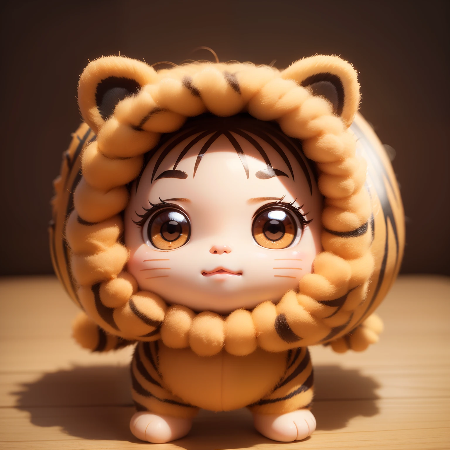 (best quality), (masterpiece), a charming chibi animation of a cute baby with a Tiger-like face, (chibi3d): 1.3, (detailed do g face:1.2), (standing posture:1.1), royal t heater background.