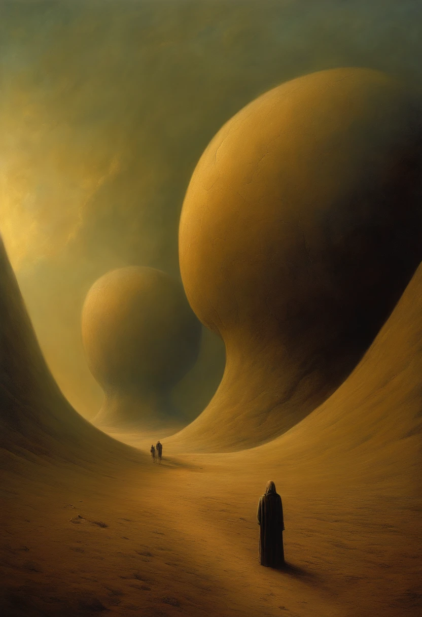 Photorealistic, four black women, long straight black hair, nude, standing together overlooking a cliff, desert, nighttime, viewed from behind