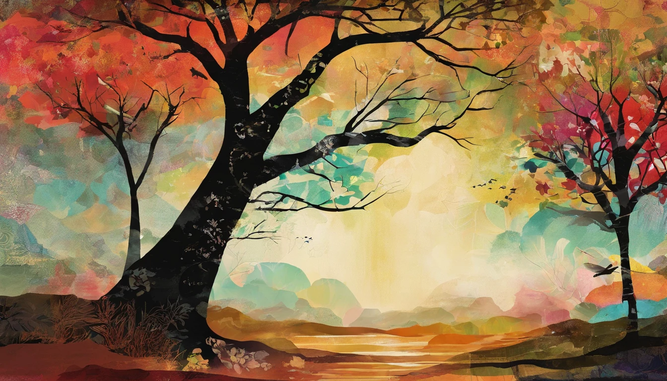 Rich in color,dream colors,Wallpaper's,The color is dark,Towering trees,rios