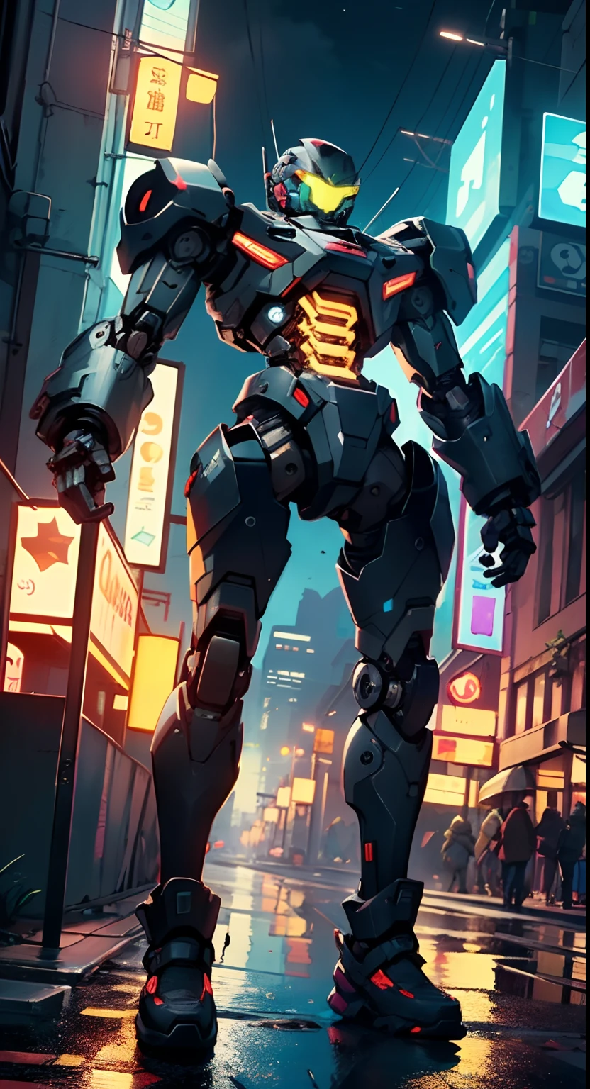 (((TV robot with mechanical arms and legs))),

(((tiny little robot))) with ((((TV head)))). He has (((shaped like a cube with mechanical arms and legs))),and a (((screen on his face))) that displays emoticons and coded messages,Strange head, black tv head,detailed TV head,intricate robot,

(((Object_head,televison_head))),

(dynamic pose:1.0),solo focus,(centered,scale to fit dimensions,Rule of thirds),

cyberpunk city by the ocean at night, with bright neon signs and dark stormy clouds and puddles, scenery:1.25,

highres, sharp focus, (ultra detailed, extremely detailed), (photorealistic artwork:1.37),(extremely detailed CG unity 8k wallpaper),((synthwave background theme)),(((vibrant colors))),(intricate background),(masterpiece),(best quality),