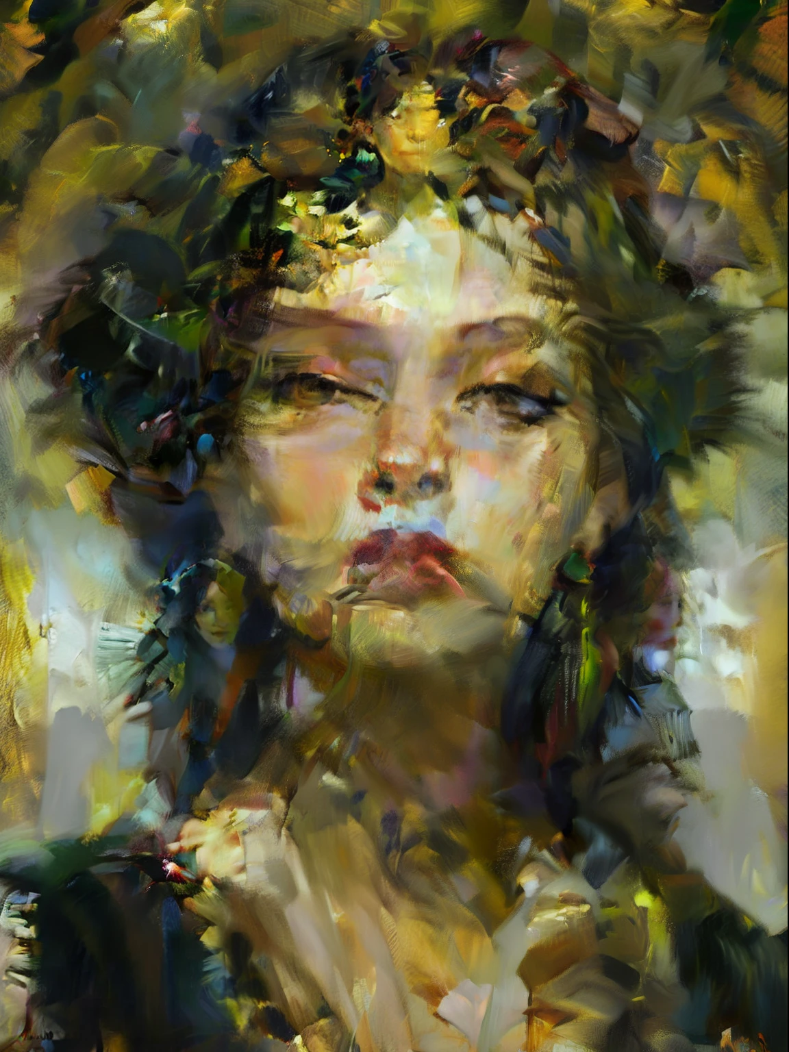 a painting of a beautiful woman with a golden headdress and a black dress, Mucha Klimt et Tom Bagshaw, WLOP complexe, exquisite digital illustration, Bel art UHD 4 K, 4k highly detailed digital art, stunning digital illustration, karol bak uhd, a beautiful fantasy empress, Jen Bartel, detailed painting 4 k, 4k detailed digital art