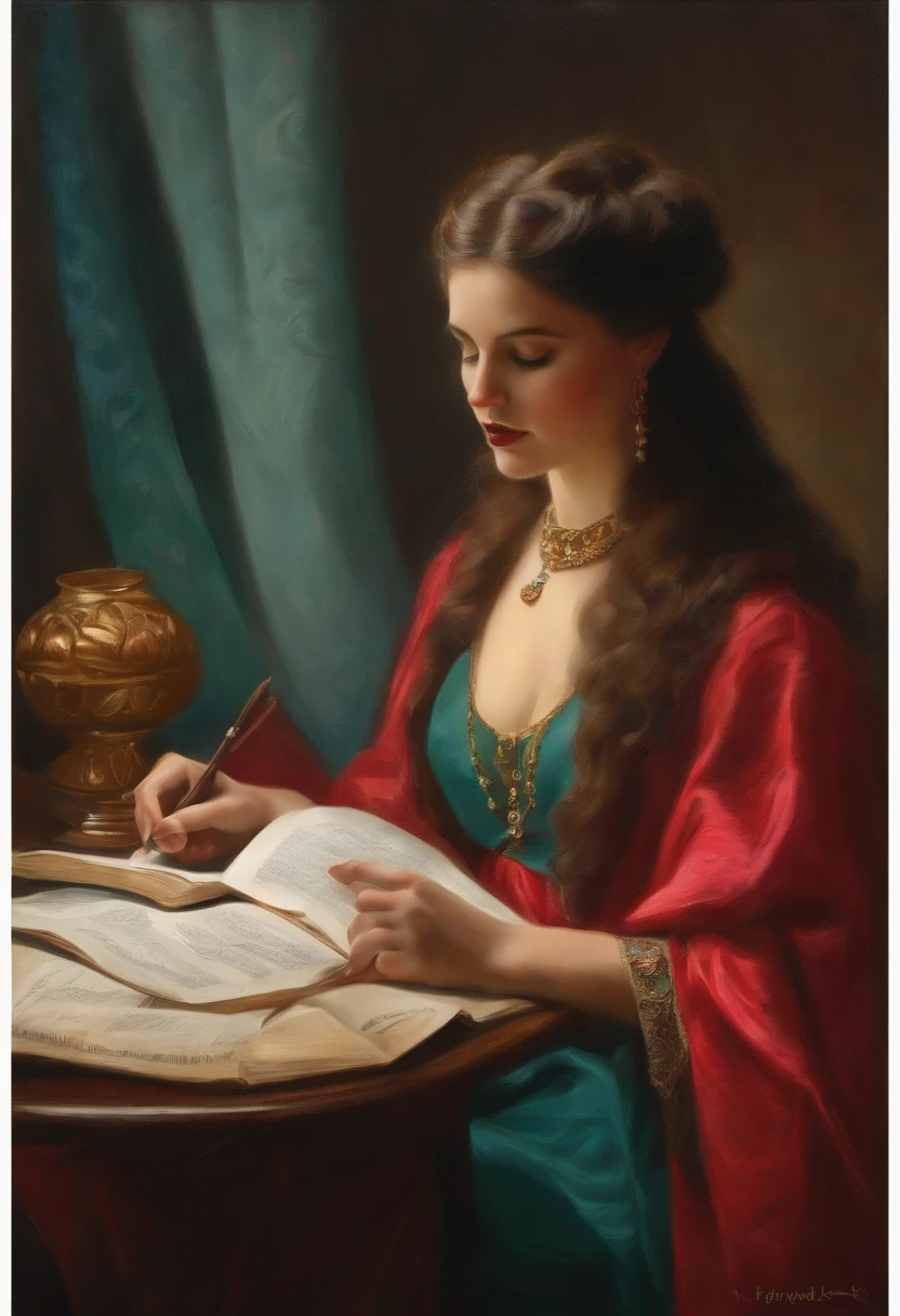 woman studying