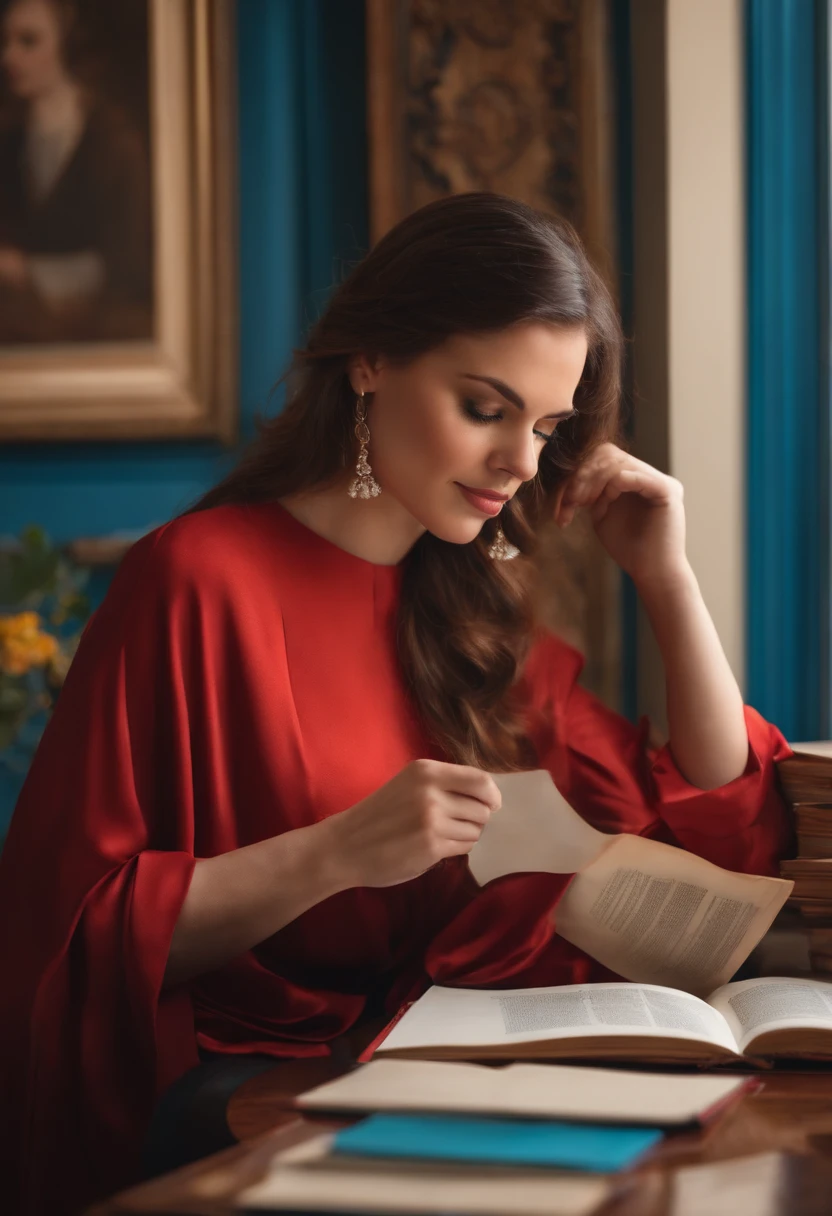 woman studying
