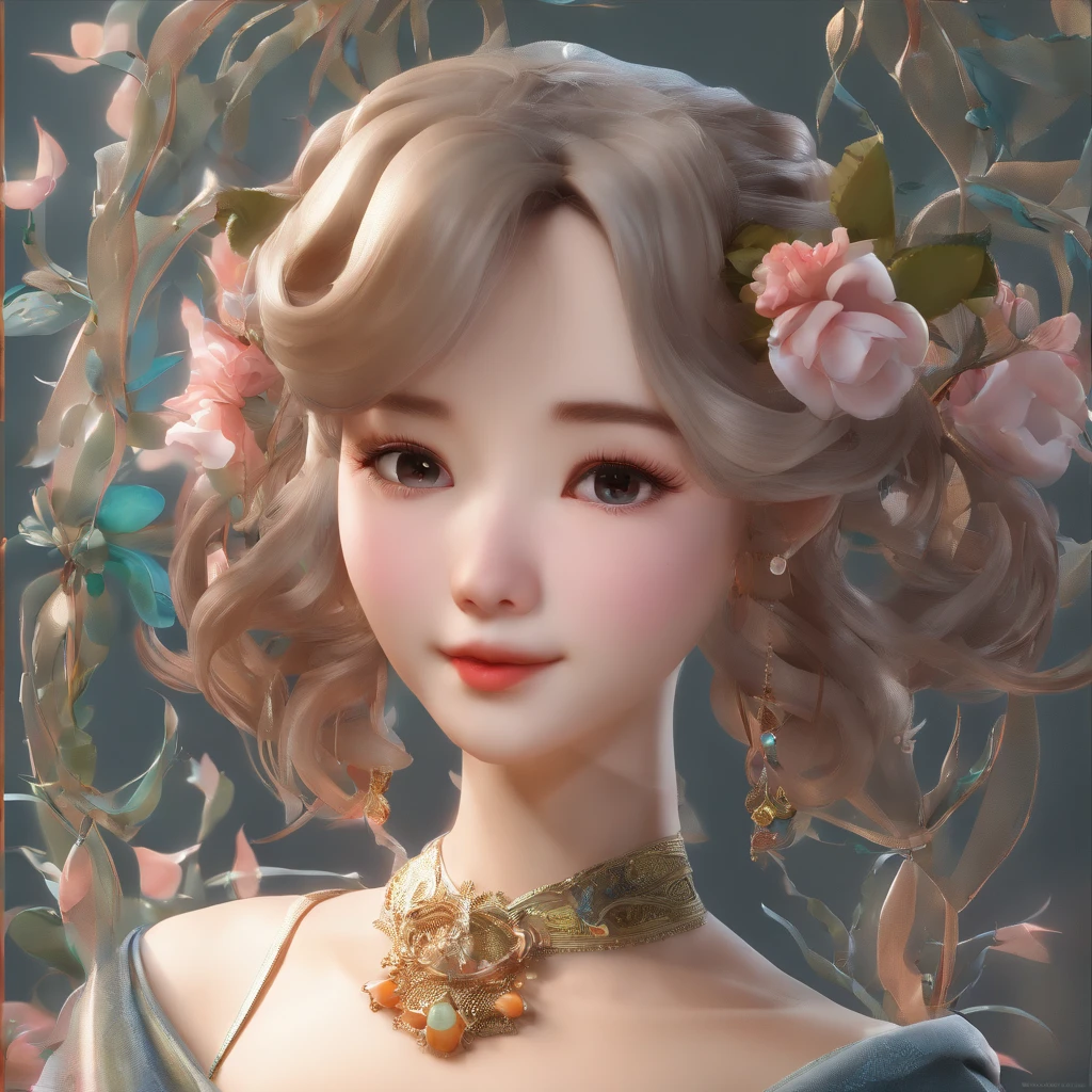 masterpiece、top-quality、hight resolution、High-quality images、8K、Silver metallic、grayscales、skin gloss、Texture of skin and clothing、细节、portlate、Detailed eye expression、Lustrous hair、poneyTail、Braided hair、full body Esbian、dong、spear、evening primrose、by mucha、