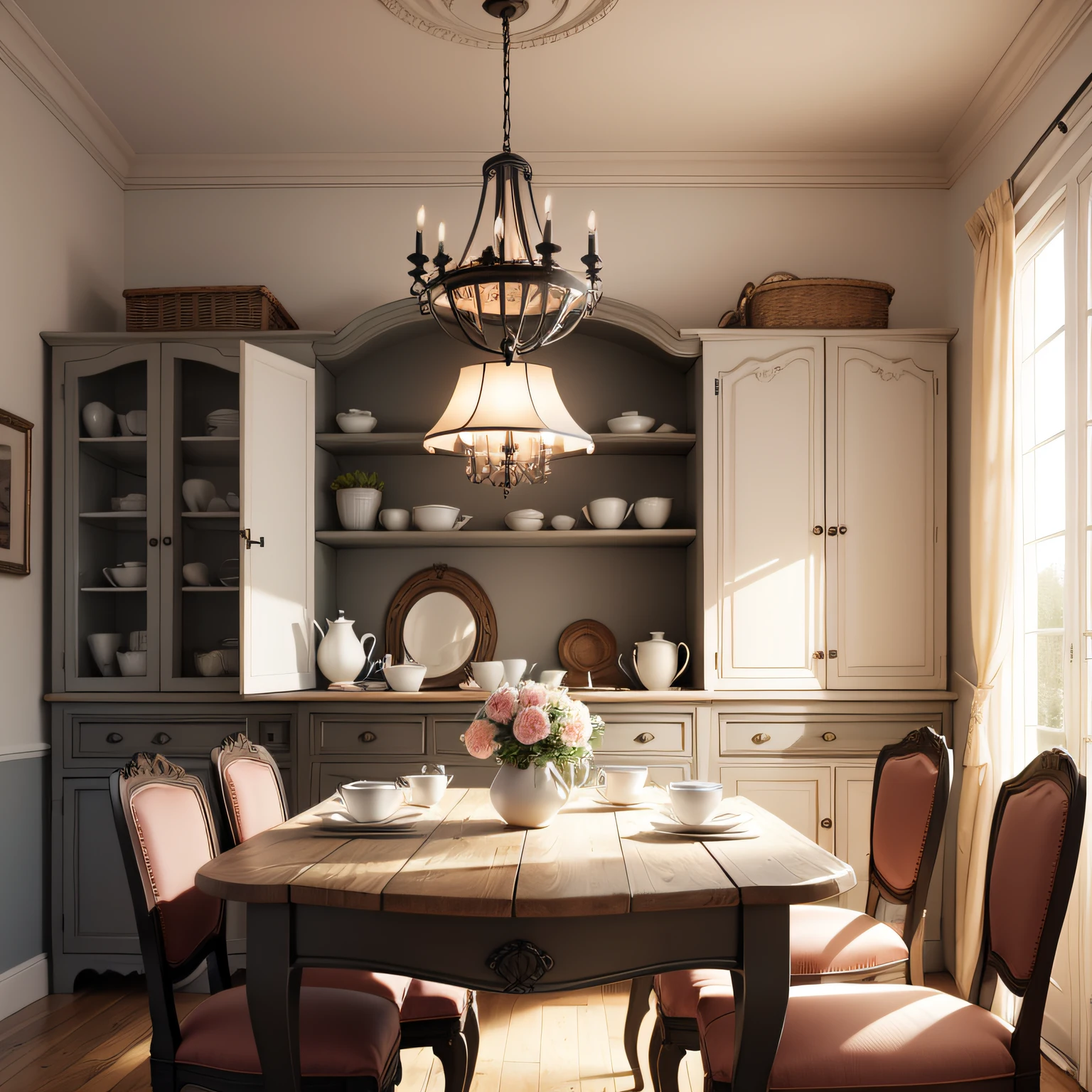 french dining room with Storage
