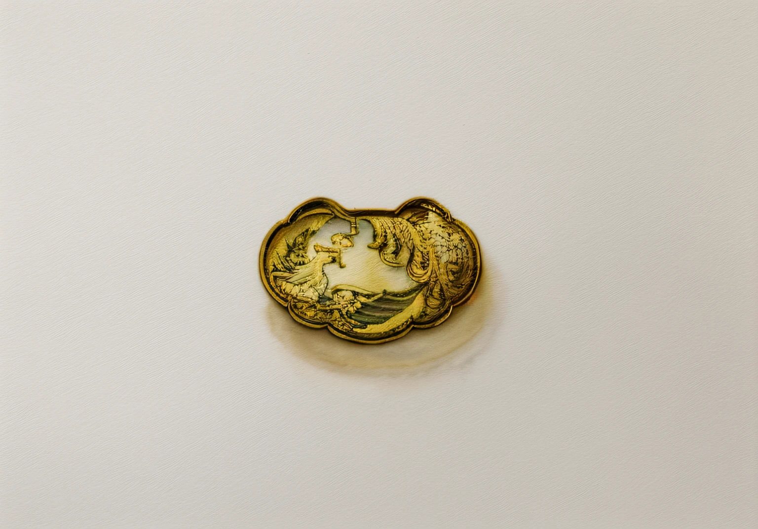 fenghuang,Gold pendant,watercolor paiting