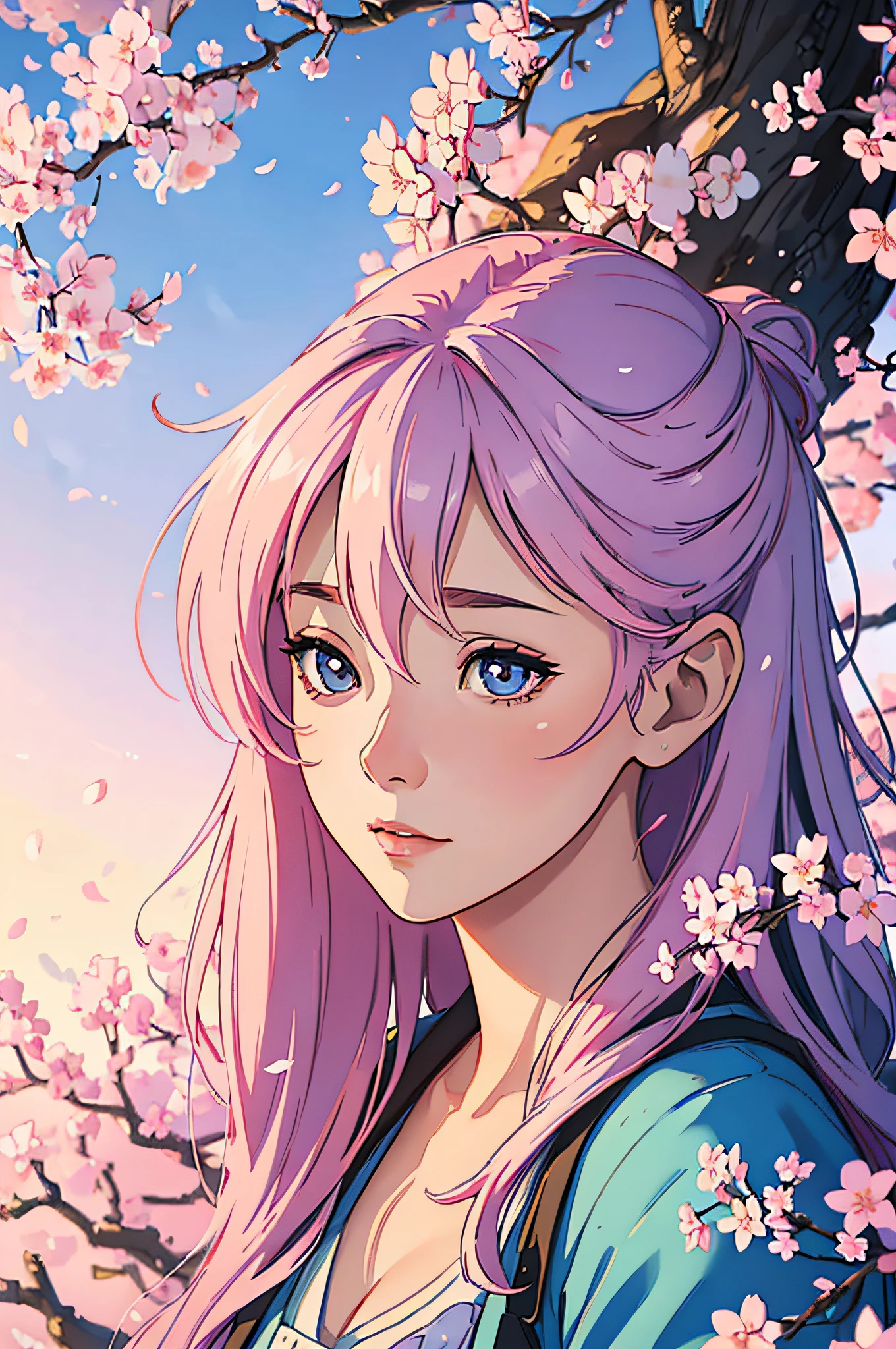 charming captivating anime character,enchanting background,presence of cherry blossom trees,detailed character design,expressive eyes flowing,"(best quality,4k,8k,highres,masterpiece:1.2),ultra-detailed,(realistic,photorealistic,photo-realistic:1.37)",soft colors,pastel tones,subtle lighting effects,vibrant and lively atmosphere