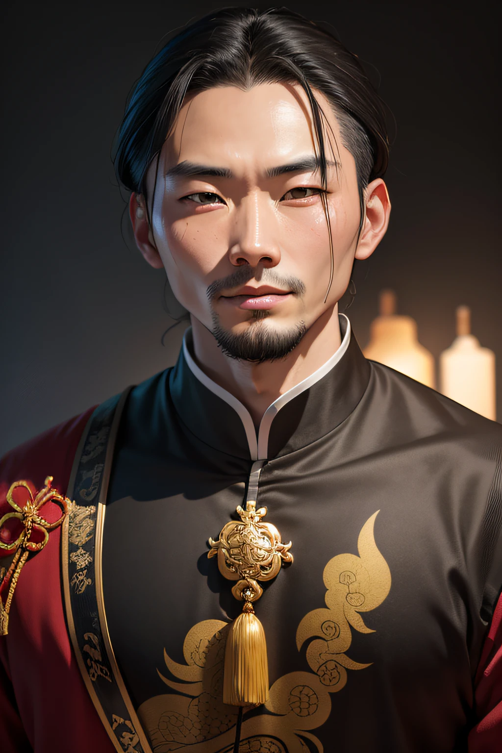 He is a Hong Kong metaphysicist and Master Situ Tianxing,Painting simulation portrait,male people,35 years old,Tall figure,His alias is the fatalistic interpreter