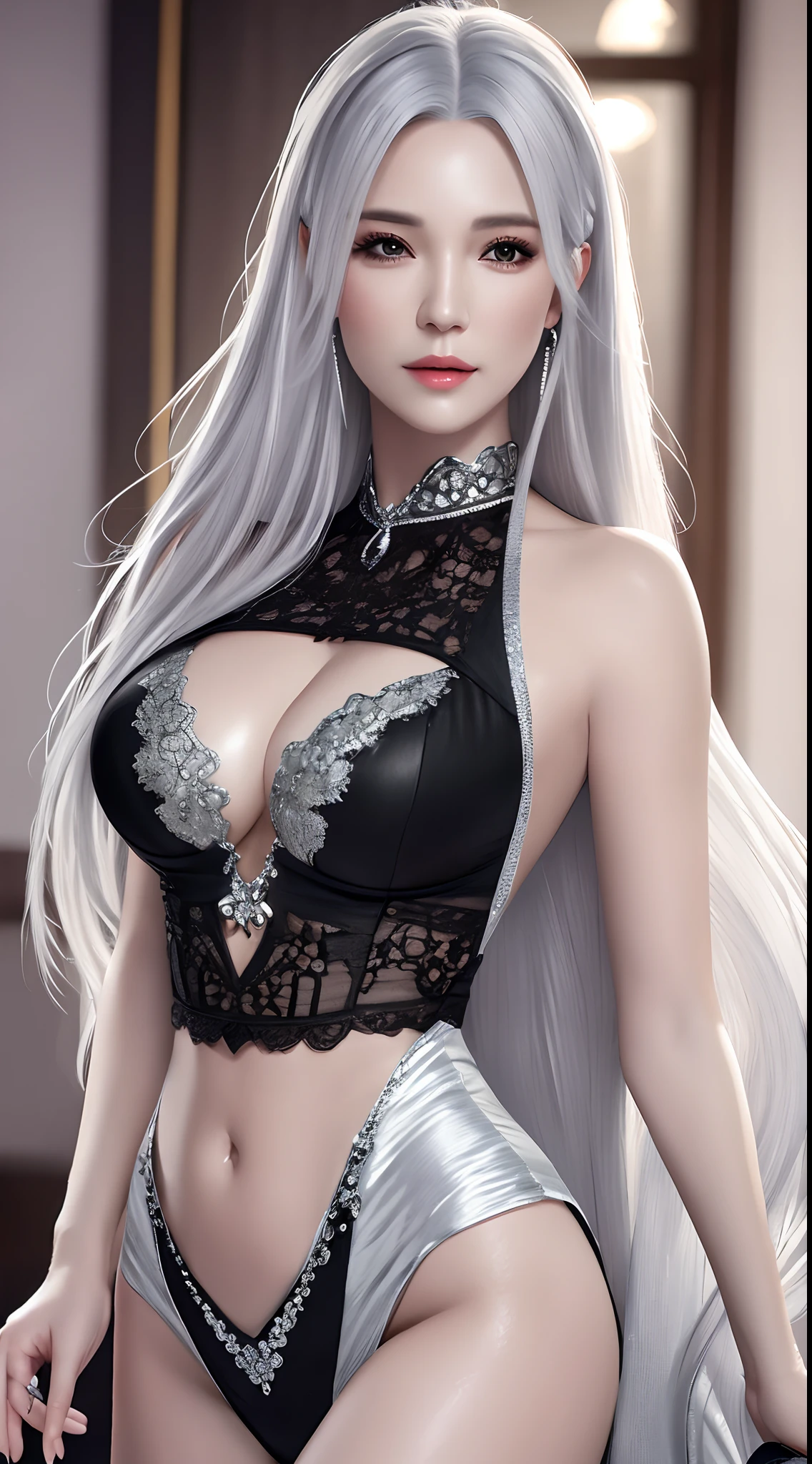 photorealistic, high resolution, 1women, mature female, solo, hips up, long hair, silver hair, close-up, intricate details, detailed texture, finely detailed,