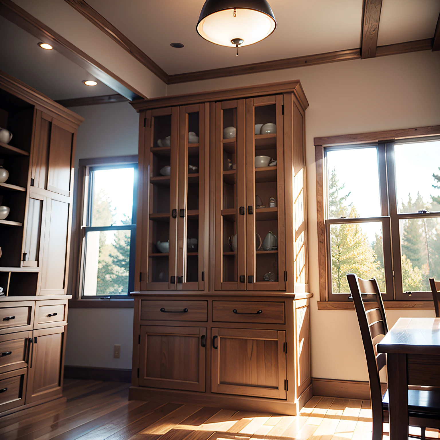 craftsman-style dining room with BUILT-INS AND WALLS