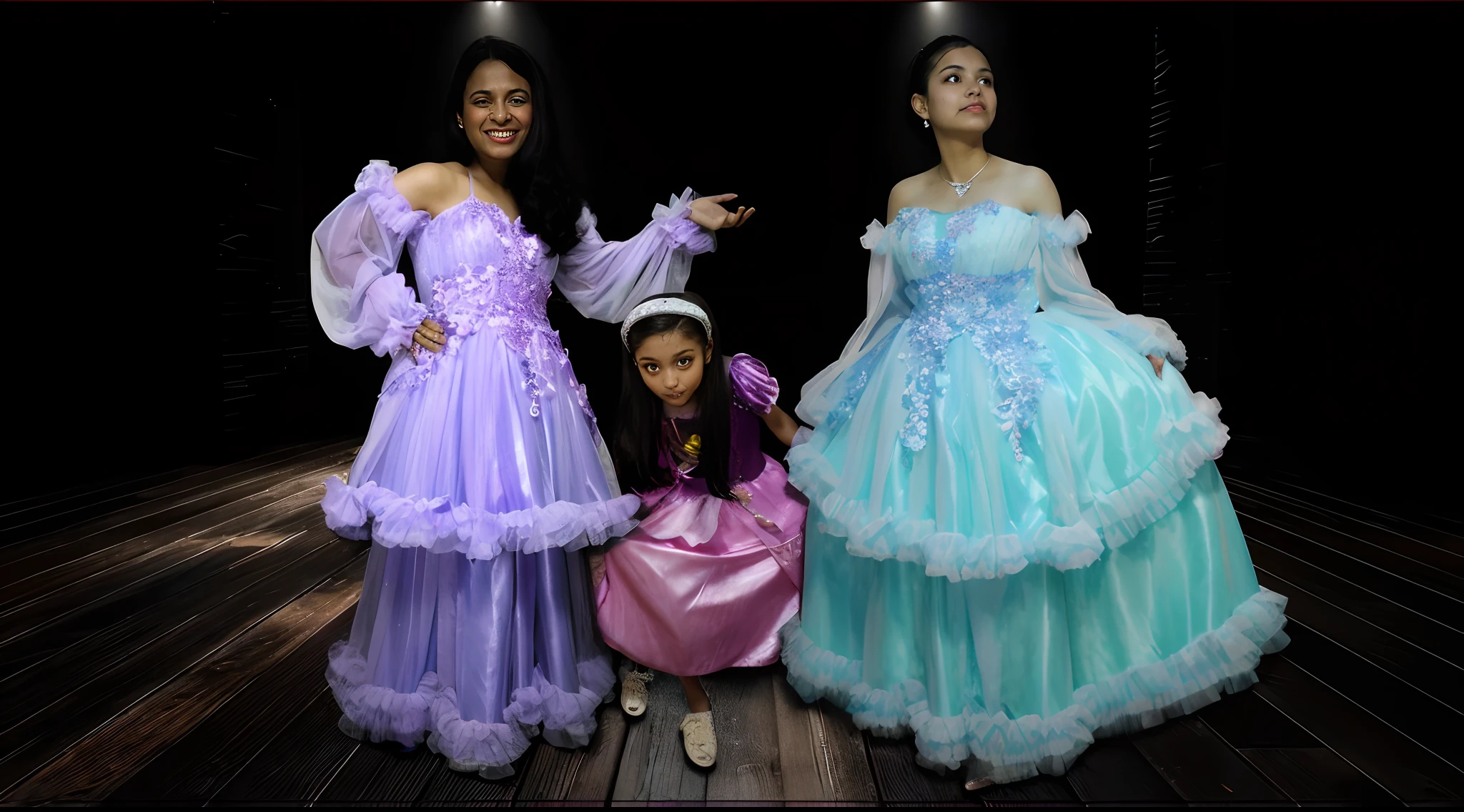 Here's a refined prompt based on your description:

"A boy finds himself standing among five girls, all of whom appear to be his wife, each stunningly beautiful and dressed in uniquely designed outfits."