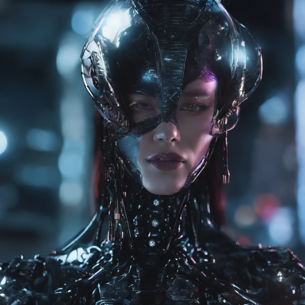 32K（tmasterpiece，k hd，hyper HD，32K）Roll Flying Flax Constellation，Lizard Head Platinum Gold Silk Armor Tulle Cyberpunk Space Station 1:90 miniatures，the sideview，semi transparent，Portrait close-up，Ice is permeable to gas，Film light and shadow，Full composition，Panorama ultra-wide angle，extremely happy，Pterostilbene has a delicate texture，Strong visual impact，hyper-detailing，Dream girl，Refined face，prettyeyes，Cherry small mouth，high saturated，Long flowing burgundy hair，crystal-clear，Good sense of perspective，Light and shadow effects，16K smooth，Surface reflected light