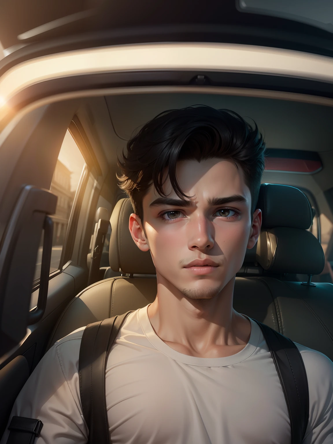 Make him ultra realastic teen age guy do not change the real face