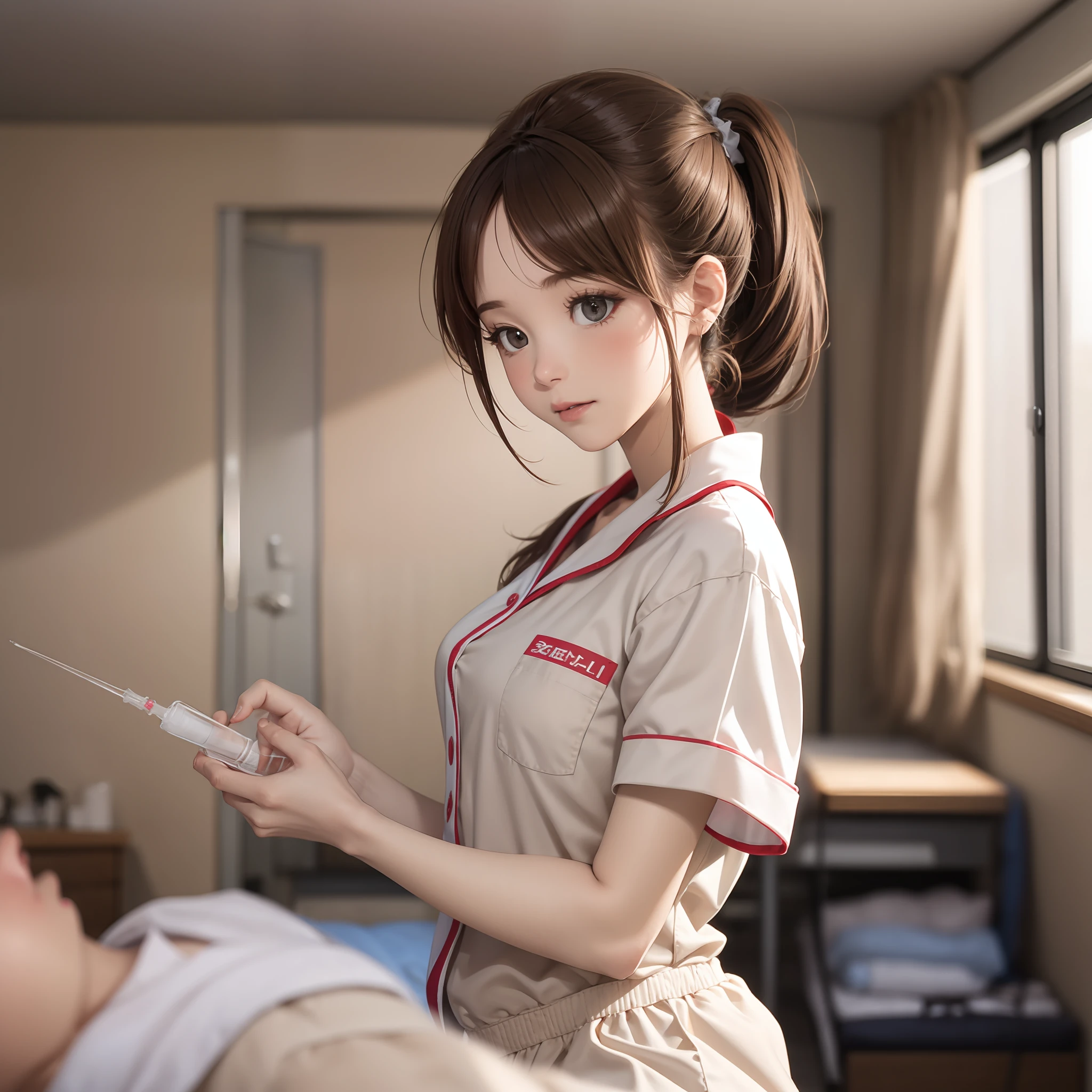 Brown-haired hair