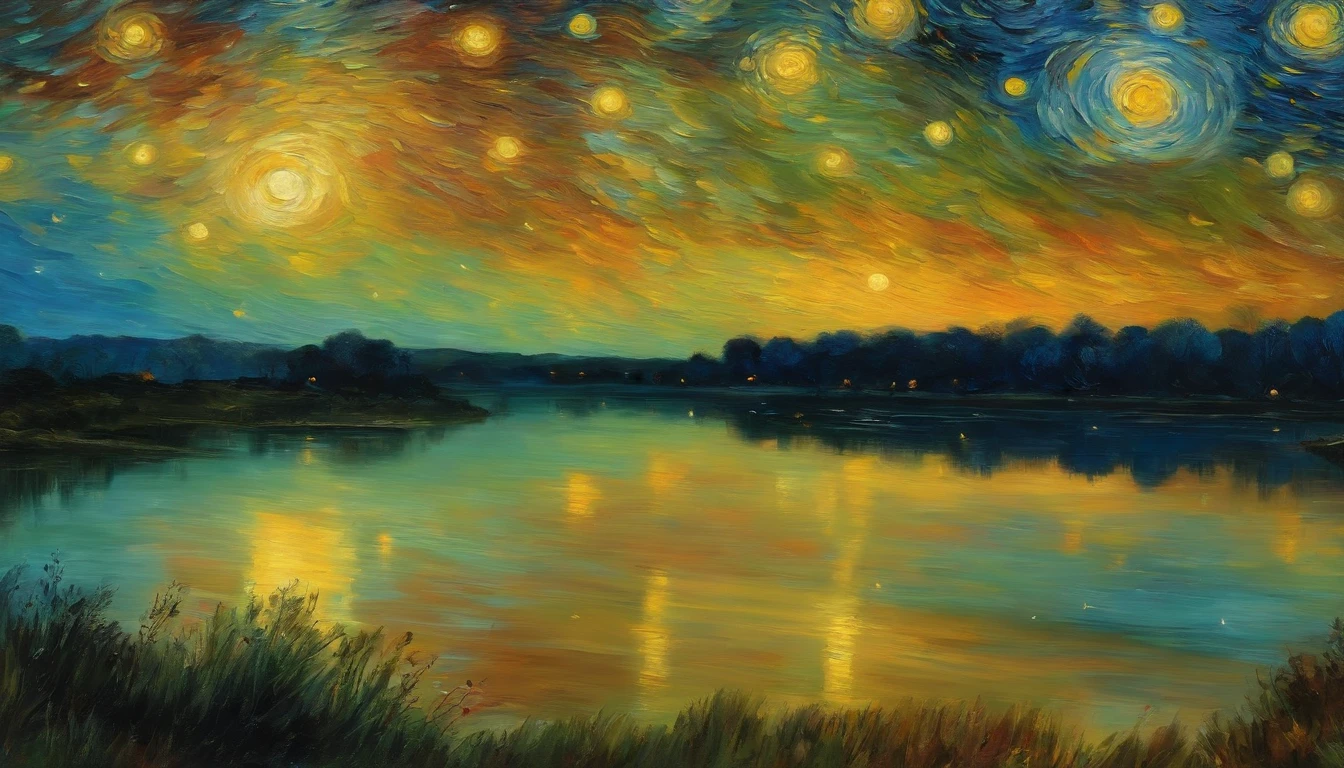 Van Gogh painted a starry sky，Dreamy