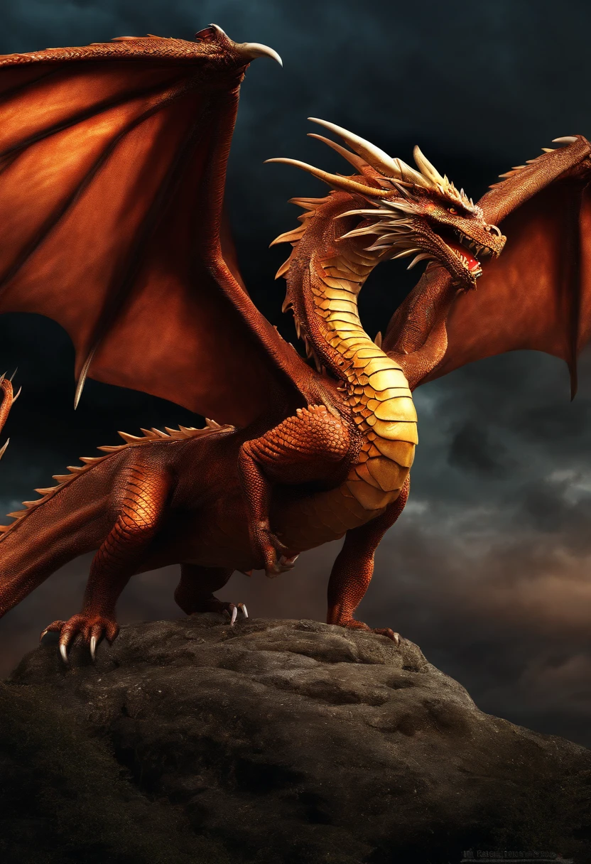 (masterpiece:1.4), (best qualit:1.4), (high resolution:1.4), dragon,fierce,angry, theeth, spreaded wings,