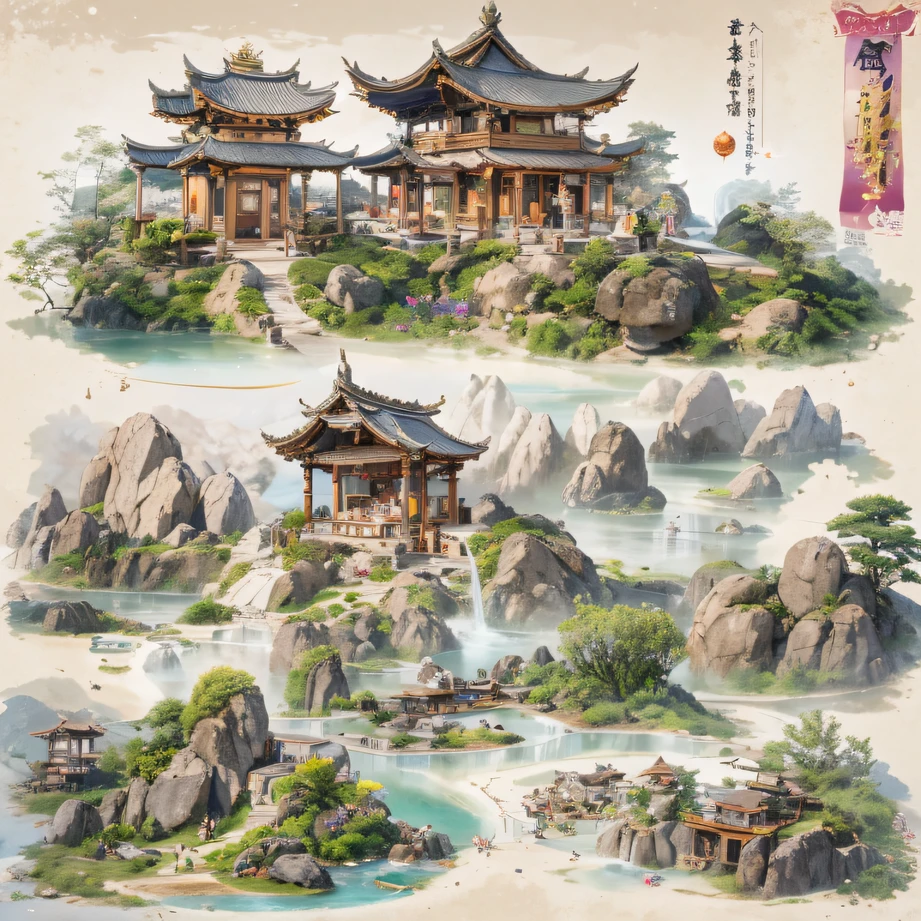 snowy peak(mont)Treasure Trove(kiosk)Close to Lam Tin(Village)，
Deadwood(Hut)Three blankets(big hall)A hole in the sky(Boulders)。
Half Ridge(kiosk)City of Flowers(kiosk)Wordless stones(stone monument)，
Wan Song(Close)snowy peak(pathway)There is dragon sleep(Fang)。
Manjusri(tw)Ancient mirrors(tw)Jiao Bridge(bru),
Lohan(Boulders)Iron Cloud(Ridge)Elephant Bone Peak(kulmin)。
Incense stone(grind)Free animals in captivity(chii)Pool dipping in the moon(chii)，
Wangzhou(kiosk)Zhuo Xi(izumi)Ying Chao Spring(izumi)。
