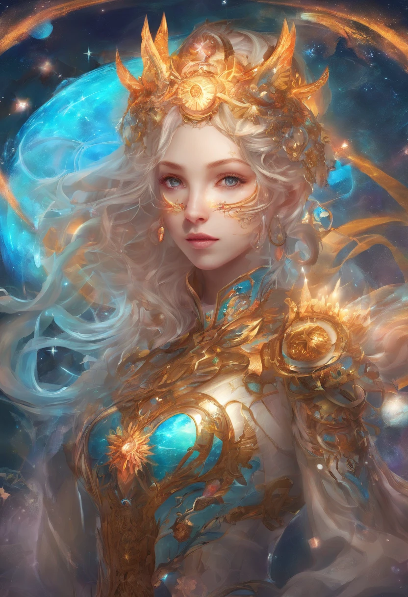 Kleine Loli,Die Sterne sind anthropomorph,Transparent machines,Cyberpunk, Dreamy glow, leuchtende Neonlichter, ( Globale Beleuchtung, Rochen-Traching, HDR, Unwirkliches Rendern,Reasonable design, Hohe Detailgenauigkeit, Meisterwerk, best quality, hyper HD, Filmische Beleuchtung), Mecha Musume
