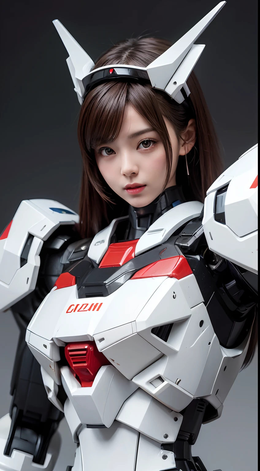 Textured skin, Super Detail, high details, High quality, Best Quality, hight resolution, 1080p, Gorgeous beauty、Girl with beautiful mecha body、(Gundam) Girl with a robot body