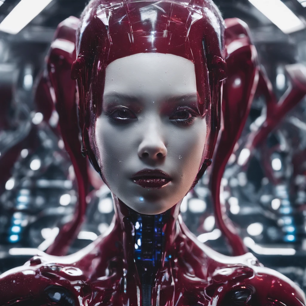 32K（tmasterpiece，k hd，hyper HD，32K）Rolling flying linen constellation，Lizard Head Platinum Silk Armor Tulle Cyberpunk Space Station 1:90 miniatures，the sideview，semi transparent，Portrait close-up，Ice is permeable to gas，Film light and shadow，Full composition，Panorama ultra-wide angle，extremely happy，Pterostilbene has a delicate texture，Strong visual impact，Hyper-detailing，Dream girl，Refined face，prettyeyes，Cherry small mouth，high saturated，Long flowing burgundy hair，crystal-clear，Good sense of perspective，Light and shadow effects，16K smooth，Surface reflected light