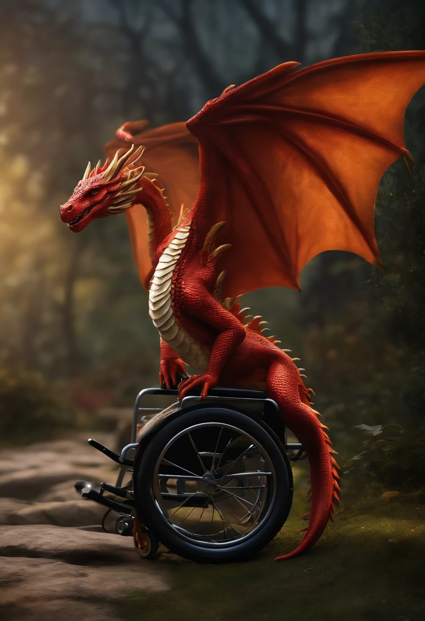 It was a little dragon with wings that was sad to be using a wheelchair at school