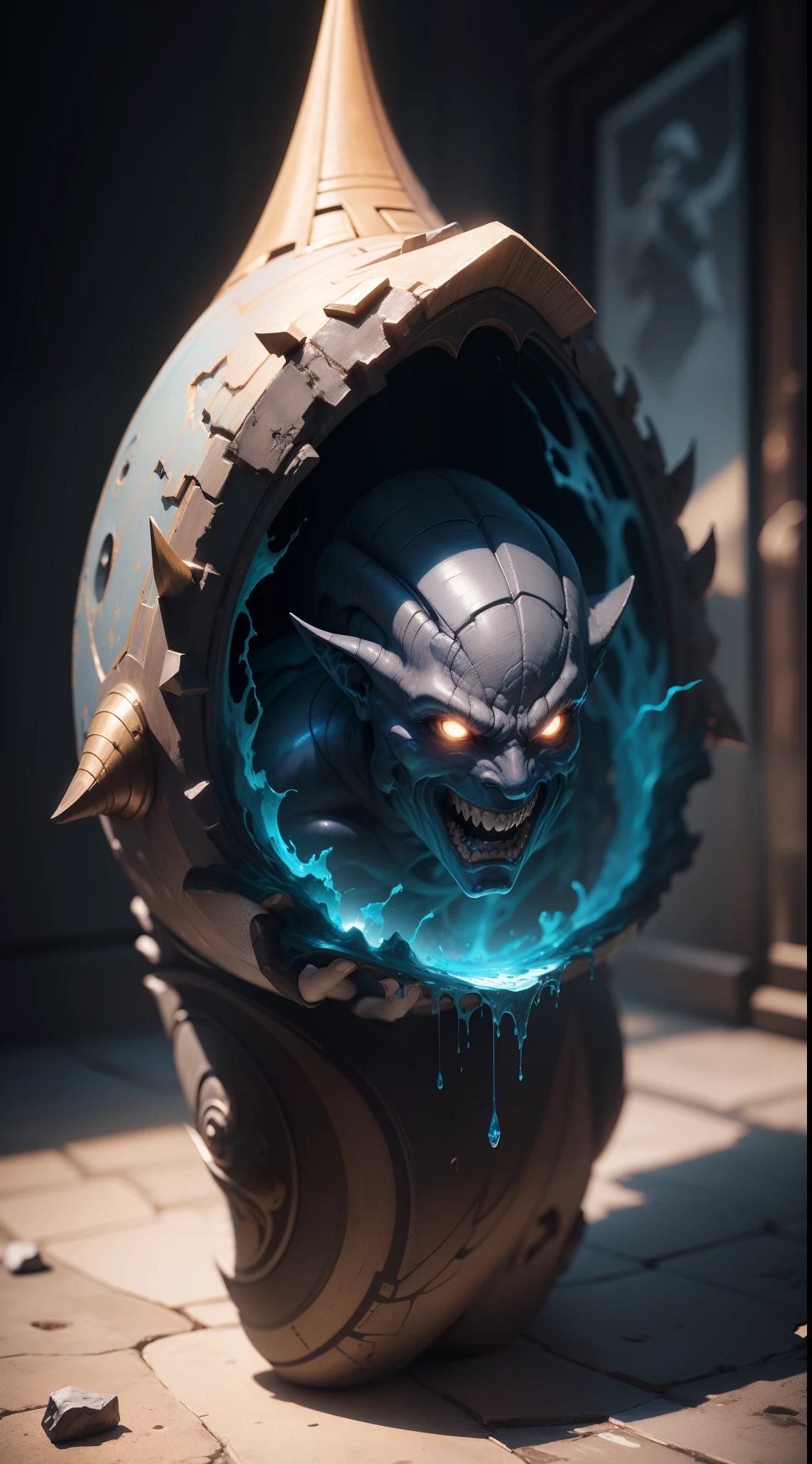 Create hyper-detailed, Best quality, A high-resolution masterpiece,Depicts an umbra element,An inhumanoid figure oozing with a perfect shadow of blue energy, Highqualityshadow, Photorealistic,