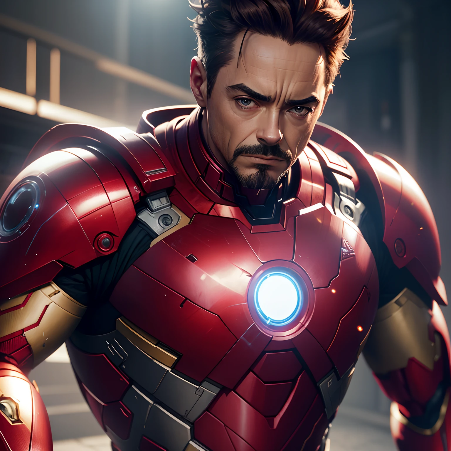 Homem de ferro- homem negro , belas artes, ps5 cinematic screen capture, com rosto do Robert Downey Jr., Standing in front - with iron man armor, detailed cinematic render, raytricing ultra fotorrealista |, with cinematic lighting