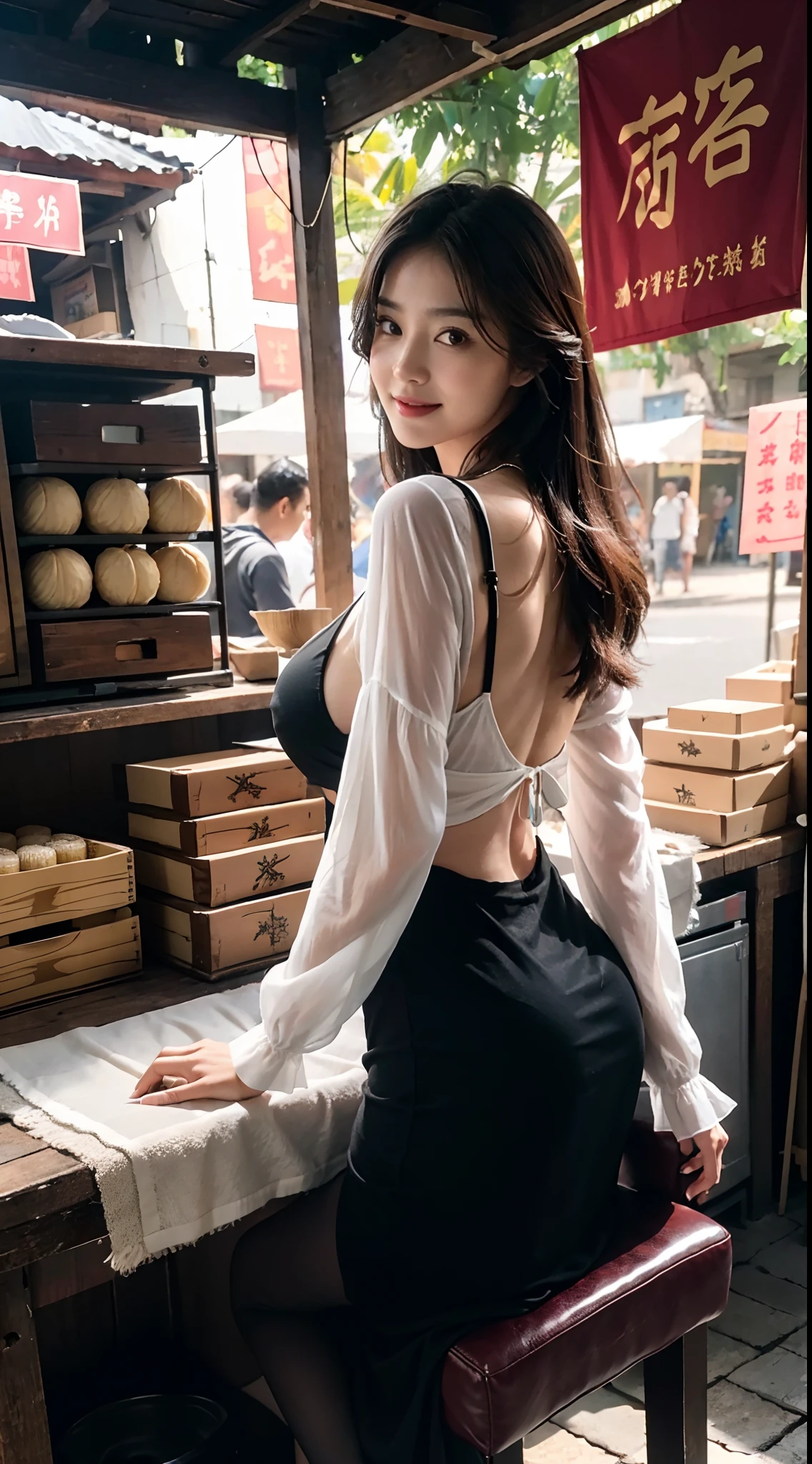 (be familiar with, masterpiece, highest quality, Complex),
cowboy shot, Kyoka Tachibana,
big breasts,
1 girl, alone, At a convenience store,
cute eyes, beautiful face, perfect round butt,
fit and body, female pervert,
The jacket is a cute thin shirt, Cleavage is exposed, Beautiful woman in a white shirt and miniskirt, super mini tight skirt, smile,
black high-heels, Thighhighs, black_leg wear,
early s, alone, pale skin,
blue eyes, ((beautiful mature woman)),
no_bar,
enchanting smile, naughty face, Sweat, vapor, embarrassed, blush, Excited, (spoken heart),
Are standing, Best Sexual Poses, cover the crotch,
(At a convenience store), Near the Ocean shore, (window, Ocean, null, cloud, Day), summer, indoor, perspective, bright lighting, Shelves with many products displayed, white wall,