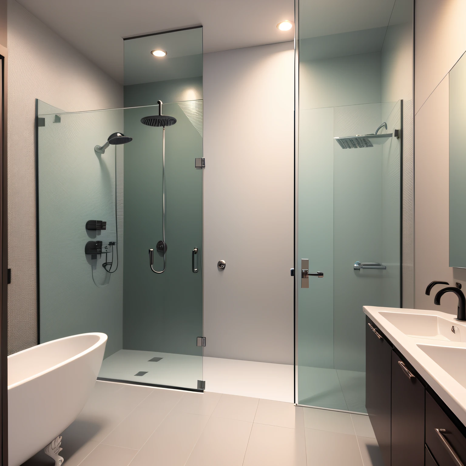modern bathroom shower with Finishing Touches