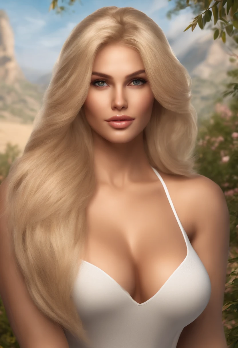 Kizi, Blond Haarfarbe, Haare, big breasts, Perfect Body, completely naked, UHD, UHD, super detail, best quality, highres, high details, high quality, textured skin