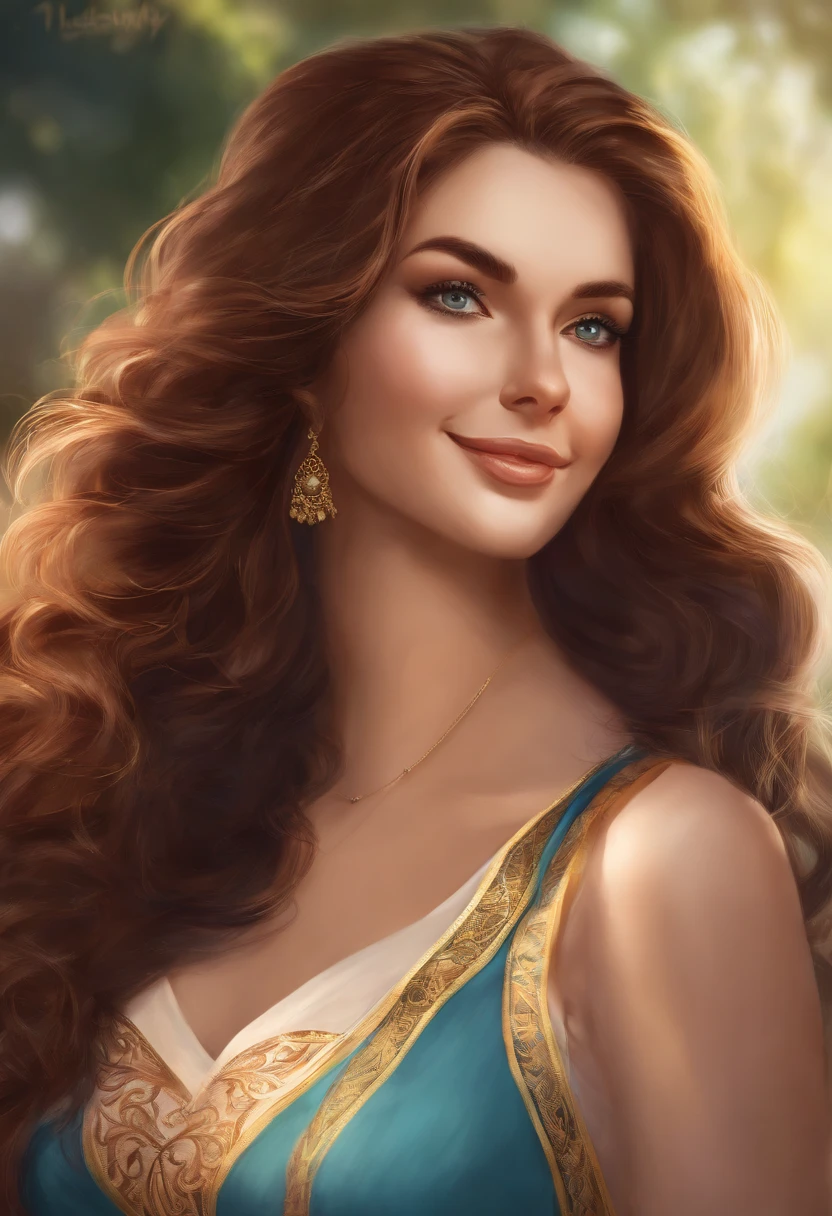 Meisterwerk, best quality, {best quality}, {{Meisterwerk}}, {hight resolution}, Brennpunkt, Anime-Stil, Nahaufnahme einer Karikatur einer Frau, Girl Design, portrait, Giesha, Anime-Bild, Lange Haare, schwarzes Haar, Gerader Blick, Haare, die die Ohren bedecken, happy, Polierte und kraftvolle Optik, exotisch, hoch, Sommersprossen, Smileing, Schick, bunt, Farben