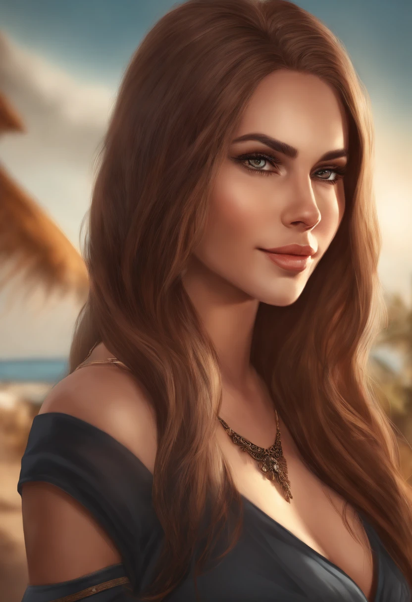 Meisterwerk, best quality, {best quality}, {{Meisterwerk}}, {hight resolution}, Brennpunkt, Anime-Stil, Nahaufnahme einer Karikatur einer Frau, Girl Design, portrait, Giesha, Anime-Bild, Lange Haare, schwarzes Haar, Gerader Blick, Haare, die die Ohren bedecken, happy, Polierte und kraftvolle Optik, exotisch, hoch, Sommersprossen, Smileing, Schick, bunt, Farben