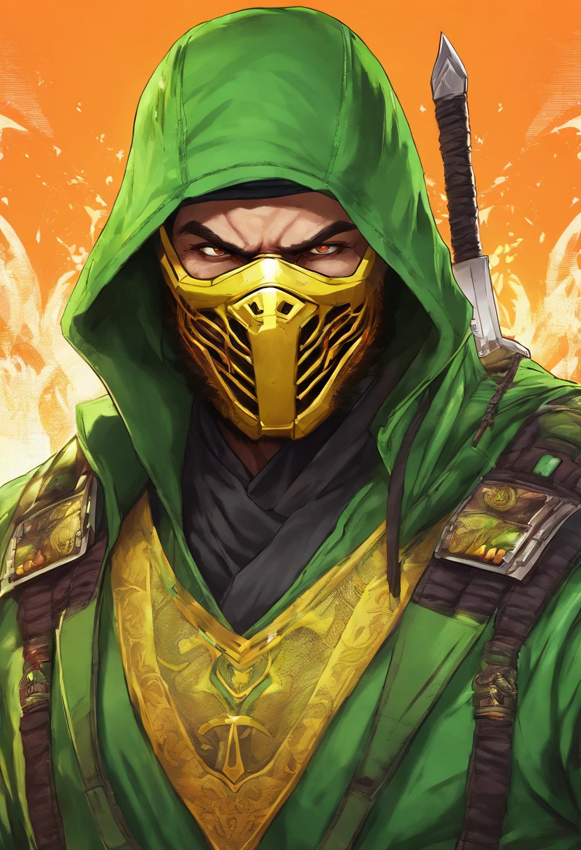 portrait, man, realistic, Syzoth (Reptlile, green, ninja Mortal Kombat 1, 2023), 8k, cinematic, Watercolor, trending on artstation, sharp focus, studio photo, intricate details, highly detailed, by greg rutkowski, trending on artstation, sharp focus, studio photo, intricate details, highly detailed, by greg rutkowski, Generate artwork , vitromorfismo