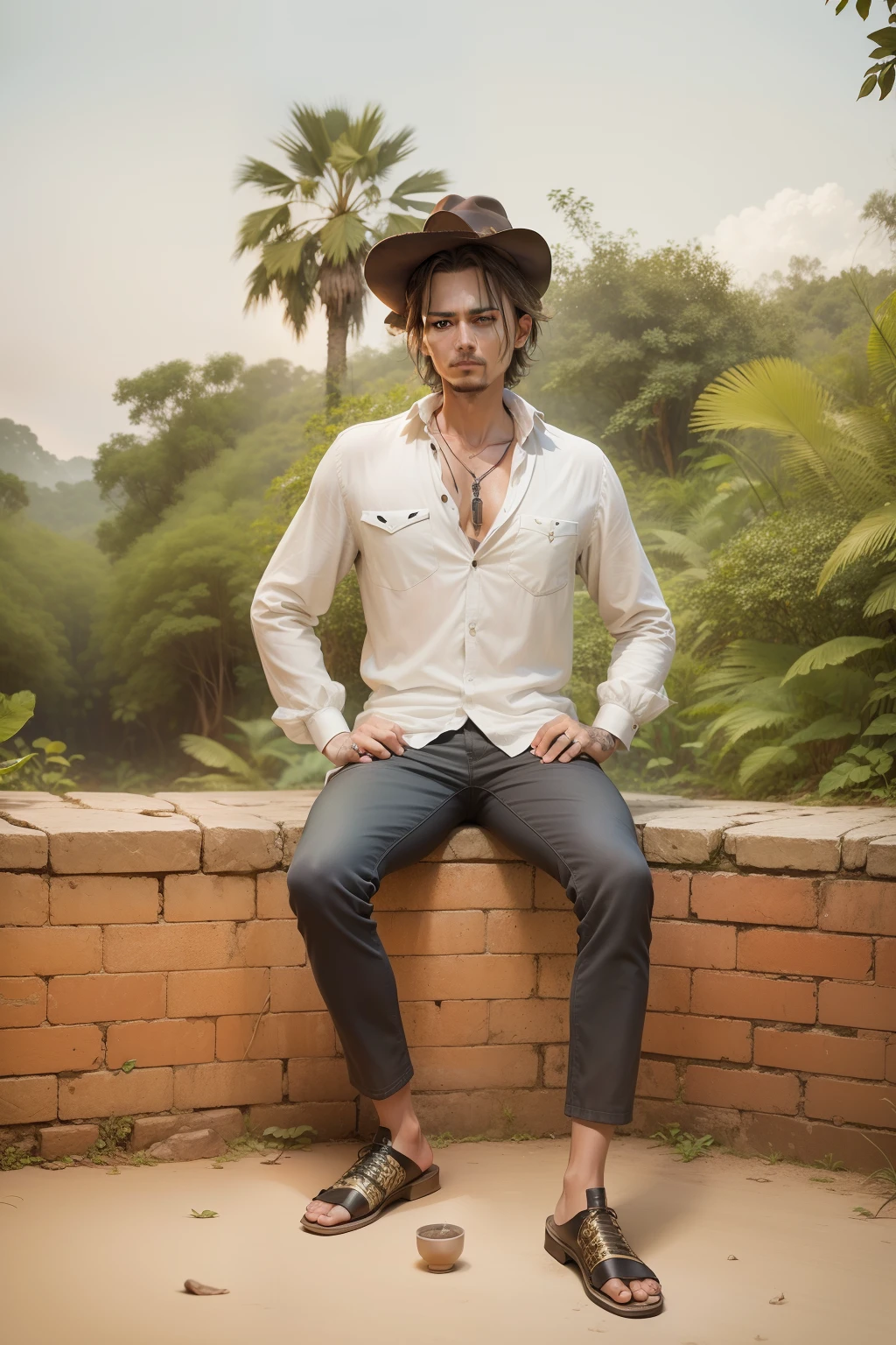 masterpiece, johnny depp walking through jungle at night among fireflies, (high detail:1 1), rough face, natural skin, high quality, nsfw, beautiful eyes, (detailed face and eyes), (face: 1 2), noise, extra, real photo, PSD, lamp film photography, sharp focus, contrast lighting, detailed skin, high resolution 8k, crazy detail, realistic, professional photography, 8k UHD, SLR camera, soft lighting, high quality, film grain, Fujifilm XT3