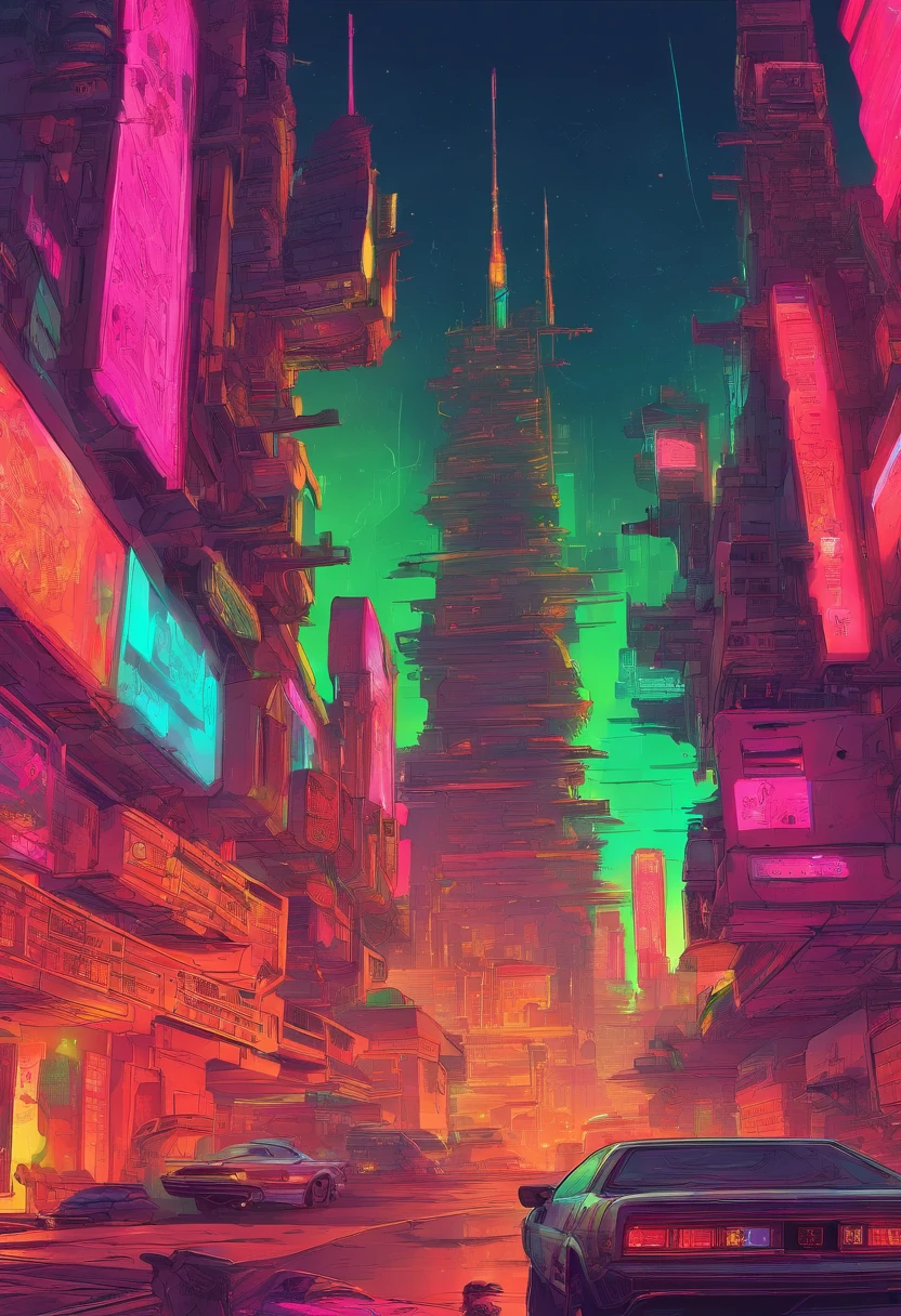 Serious light pollution,A world without sunlight,High-rise buildings are becoming more and more numerous and dense,Some places are dilapidated,There are no plants,The air is stagnant,without humans。