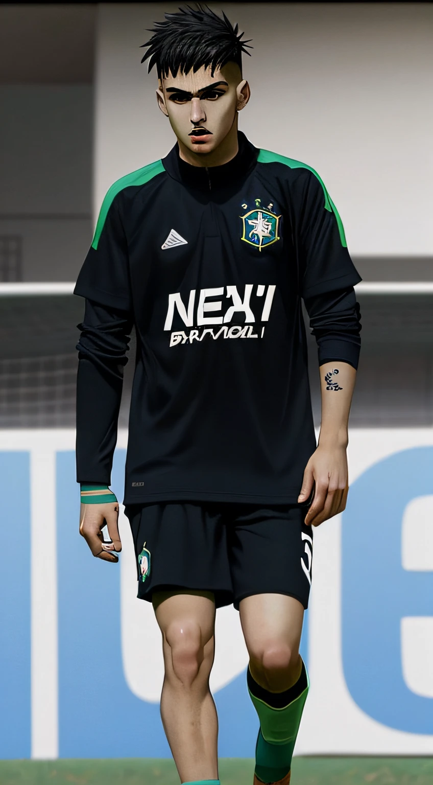 Anime style, Cartoon style, soccer, Brazil,