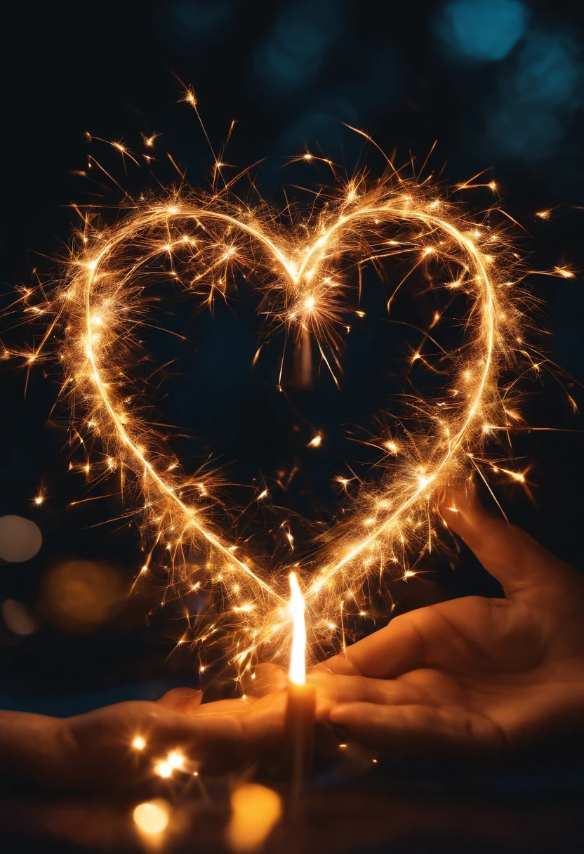 sparklers、Inverted heart shape