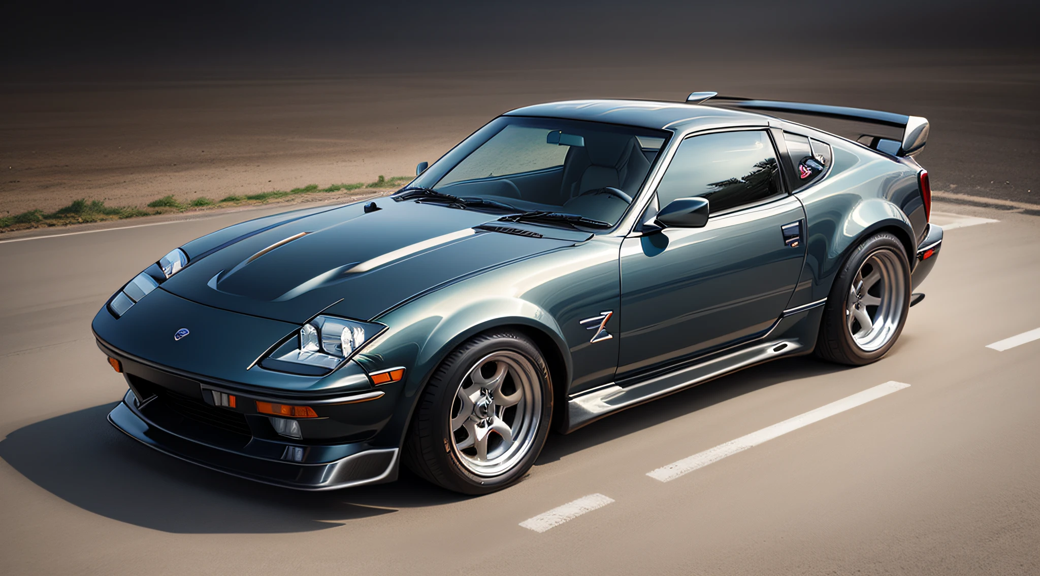 Professional pencil drawing by an auto designer, Nissan Fairlady Z, 240 Z, in the style of auto design, professional level