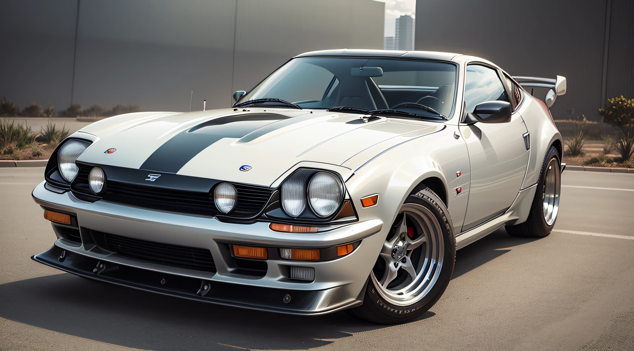 Professional pencil drawing by an auto designer, Nissan Fairlady Z, 240 Z, in the style of auto design, professional level
