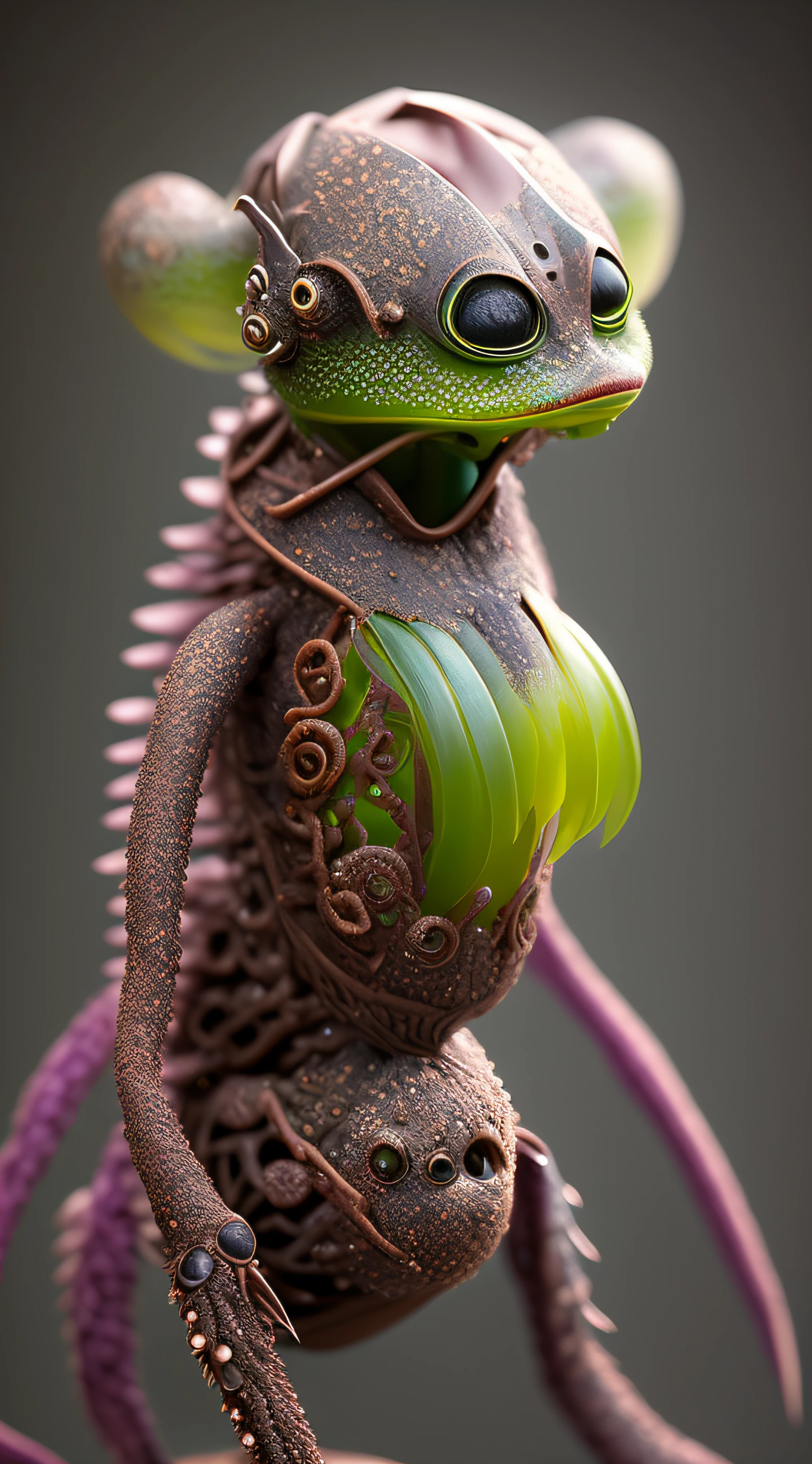 Cute creature from Space. terraforming. Alien Flora, Miki Asai Macro photography, close-up, hyper detailed, trending on artstation, sharp focus, studio photo, intricate details, highly detailed, by greg rutkowskidetailed face, detailed skin