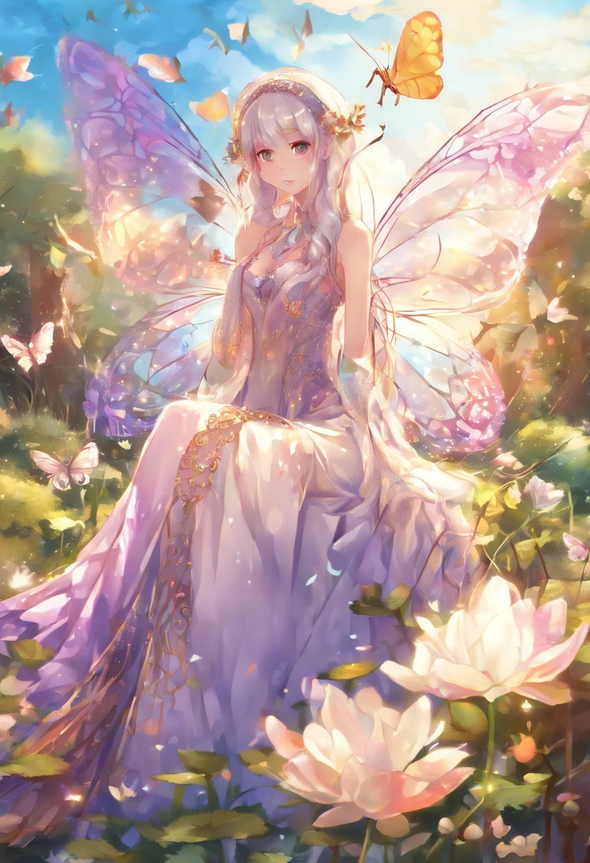 1girll, Planes, Planes, Animal, antennas, bangs, Bare_bshoulders, Barefoot, honeybee, Beetle, Bird, Bird cage, Blue_Butterfly, Breasts, Bugs, Butterfly, Butterfly_Hair_decorations, Butterfly_Net, Butterfly_On_hand, Butterfly_print, Butterfly_Wings, cage, Center_opening, cleavage, crystal, dragonfly, Fairy, Fairy_Wings, mitts, Glowing_Butterfly, Hair_decorations, hand_Net, insect_Wings, kashiwazaki_Year's on, Large_Breasts, Long_Hair, Looking_at_Animal, Looking_at_peeping at the viewer, navel, Night, Night_sky, origami, Paper_Crane, parted_Lips, purple_Eyes, Silk, Sitting, Solo, spider, spider_web, Star_\(sky\), Starry_sky, Very_Long_Hair, White_Butterfly, Wings, Yellow_Butterfly,White color hair,,Solemn,Noble,dream magical,Sick,shackle,Playing,control,(Autumn 2.0),Show love,Chains,binding,(Ahh.0),(There is an unknown white liquid on the lower body3.0),(Ass focus:2.0),(Wedding dress 3.0)