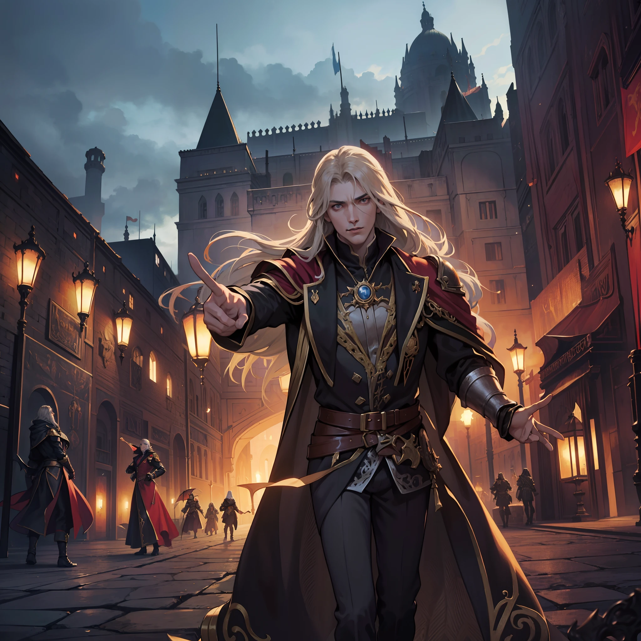 Castlevania Lord of the shadows hyper realistic super detailed Dynamic shot master piece scene cinématique scènes movie Epic Legendary perspective environnement of Lord Dracula leading troops army of demons to battle in moroccan environnement islamique architecture