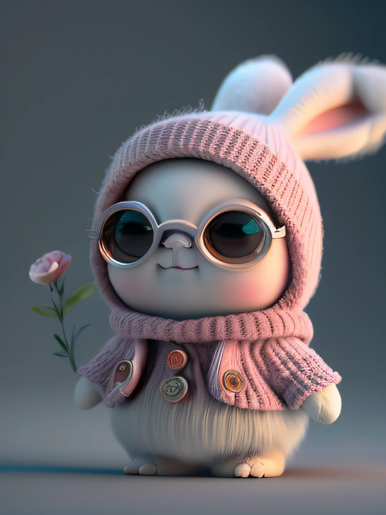 a super cute baby pixar style white fairy rabbit,shiny snowwhite fluffy,big bright eyes,fluffy tail,Wearing pink School uniforms,wearing Light pink a Mortarboard cap and sunglasses,smile,delicate and fine,fairy tales,incredibly high detailed,pixar style,bright color,natural light,simple background with pure color,5 and octane render,trending on artstation,gorgeous,ultra wide angle,50M,hd realistic,5OMhd realistic