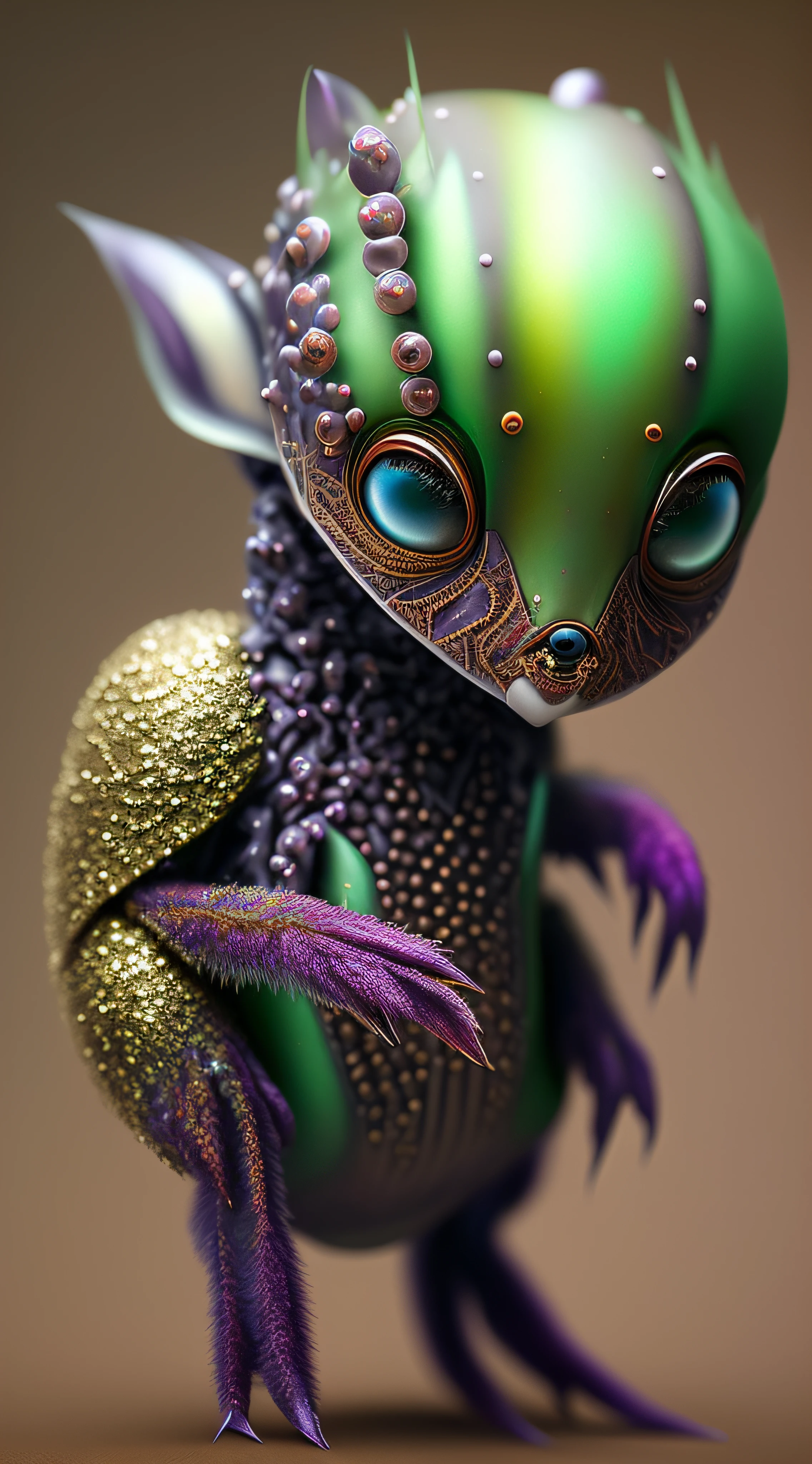 Cute creature from Space. terraforming. Alien Flora, Miki Asai Macro photography, close-up, hyper detailed, trending on artstation, sharp focus, studio photo, intricate details, highly detailed, by greg rutkowskidetailed face, detailed skin