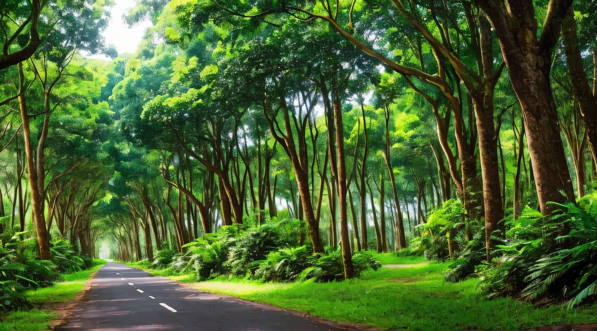 a universe with a jungle with a lot of trees