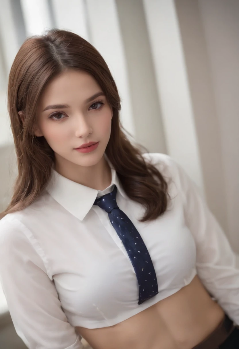 uniforme escolar、Calcetines hasta la rodilla、brown hair、Pelo largo、(Cara latina) 、Aula、Uniforme ajustado、Separa las piernas、Ropa interior sexy、Open your legs with courage、Uniforme ajustado、Aspecto maduro、faldas a cuadros、Camisa blanca、corbata、the shape of the pubic area is clearly visible、(sin ropa interior) (colegiala)
