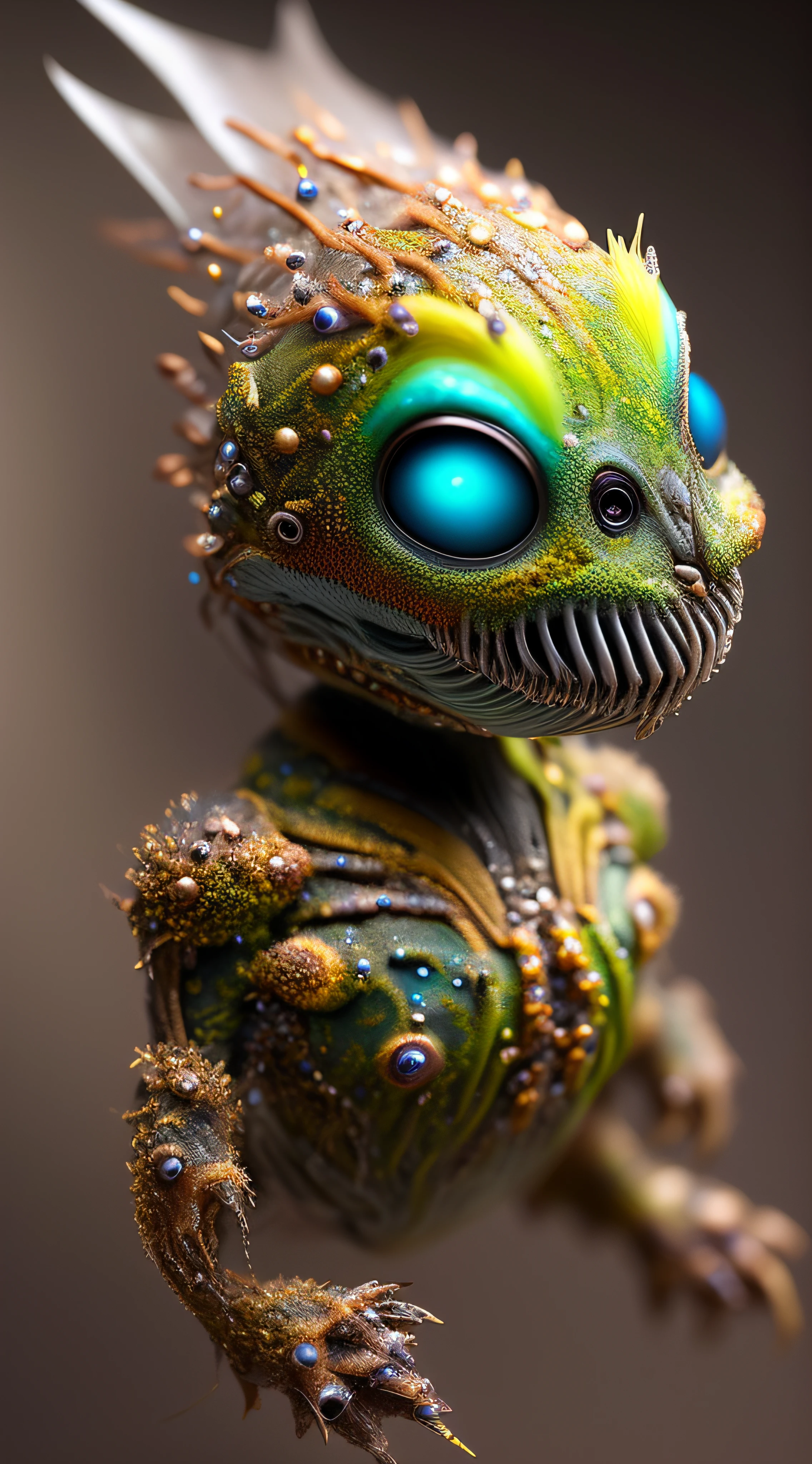 Cute creature from Space. terraforming. Alien Flora, Miki Asai Macro photography, close-up, hyper detailed, trending on artstation, sharp focus, studio photo, intricate details, highly detailed, by greg rutkowskidetailed face, detailed skin