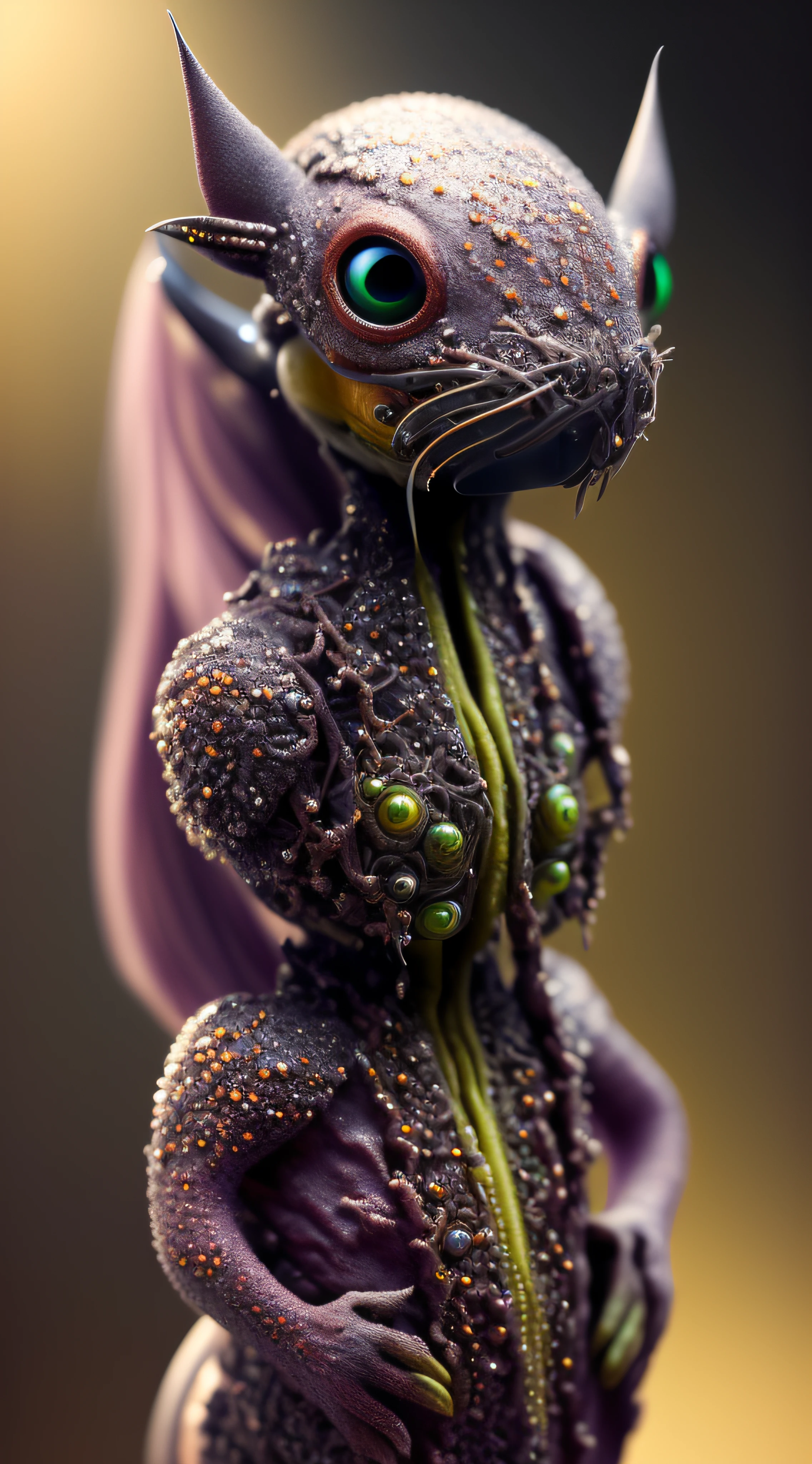 Cute creature from Space. terraforming. Alien Flora, Miki Asai Macro photography, close-up, hyper detailed, trending on artstation, sharp focus, studio photo, intricate details, highly detailed, by greg rutkowskidetailed face, detailed skin