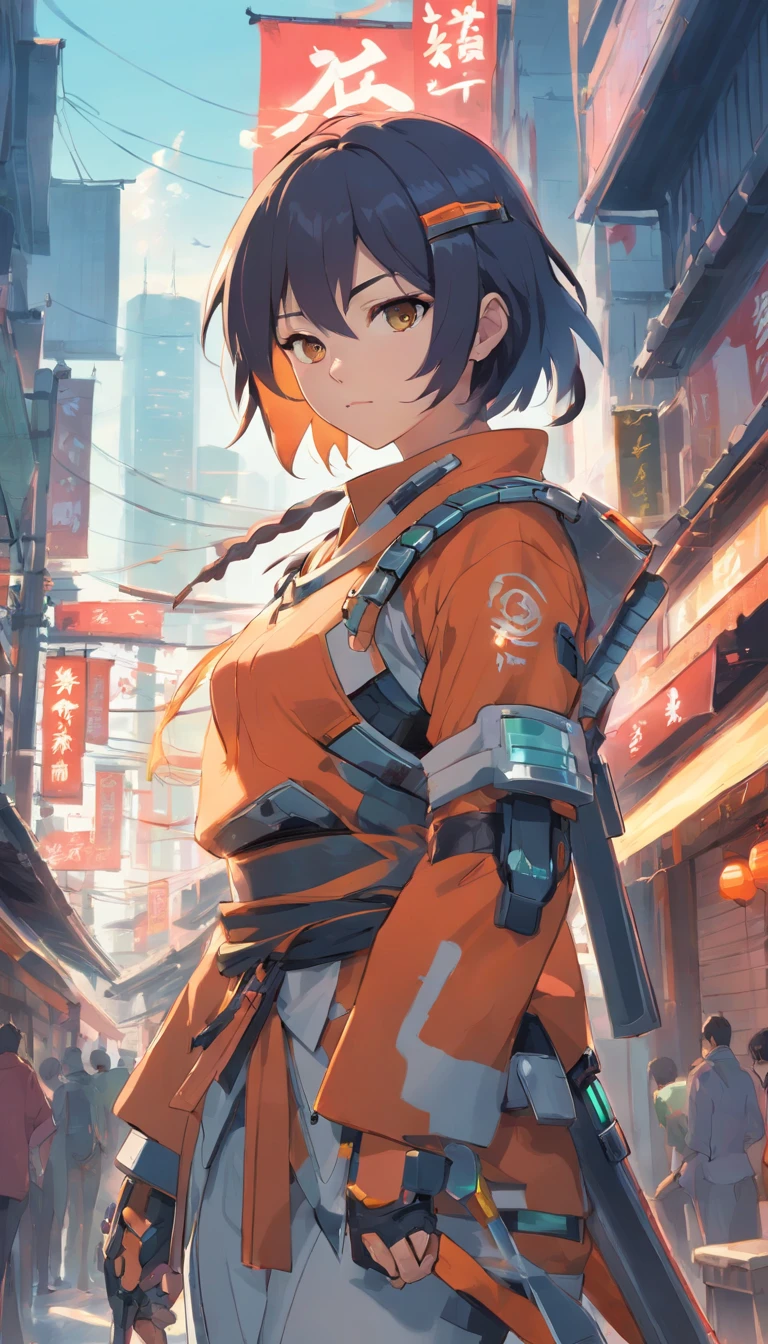 Cyborg Ninja、Genji、Tartarga Ninja Last Ronin , Scenarios with destruction , Setting the oriental style , Undistorted images , gaze , best qualtiy , ​masterpiece