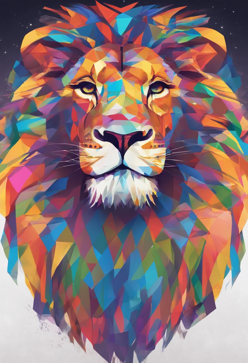( One lion ),(melhor pose),(best angle), (better expression), Eduardo Kobra acolchoamento ,multidimensional geometric wall PORTRAIT, arte, Chibi,Yang08k, lindo, Colouring,